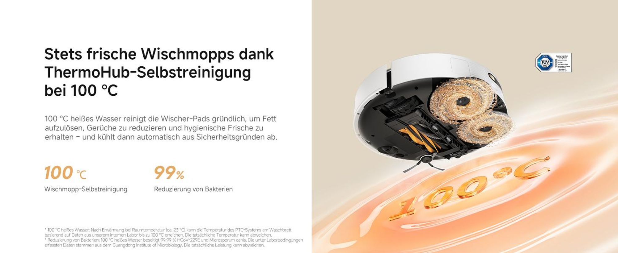 Dreame L50s Pro Ultra Saugroboter mit Wischfunktion,30KPa Saugkraft,100-tägige Selbstreinigung,Hitzereinigung,Eckreinigung und Entwirrungsbürste,Weiß