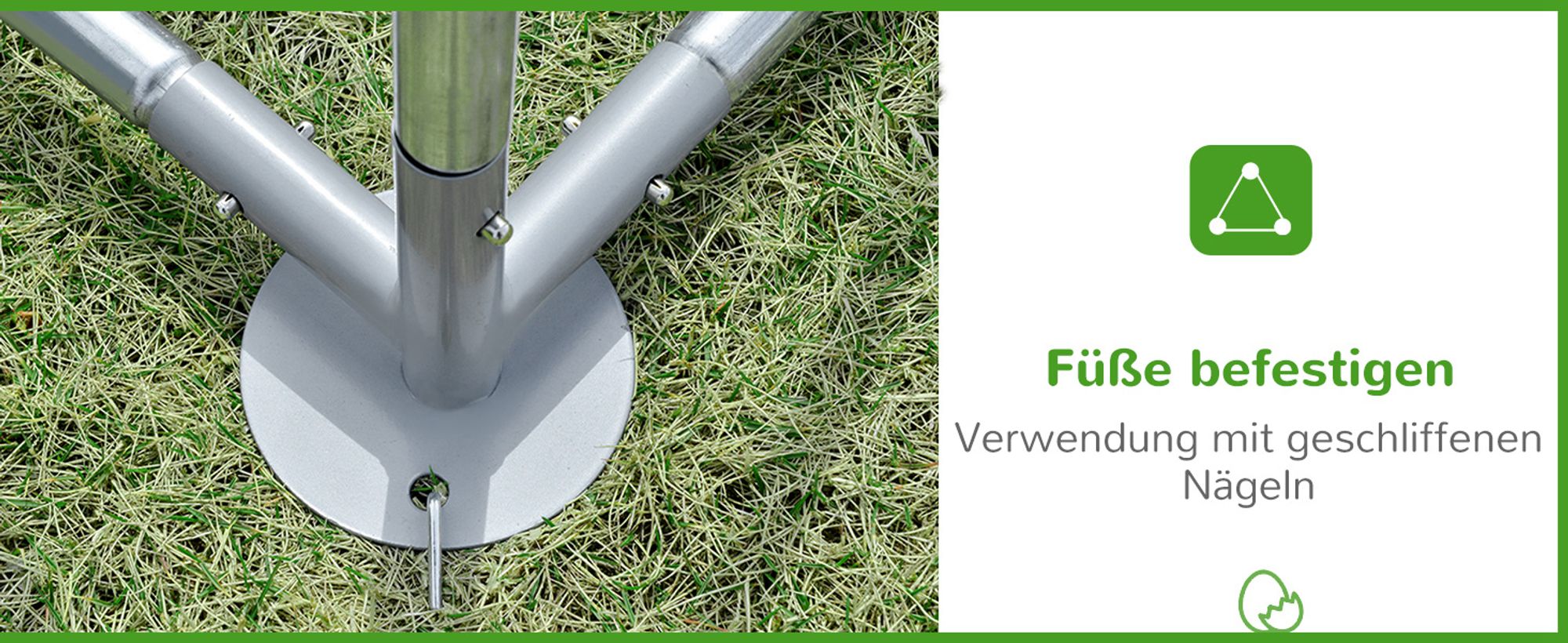 PawHut Hühnerstall Freilaufgehege aus Stahl, 3 x 8 x 1,95 m für 24-30 Hühner