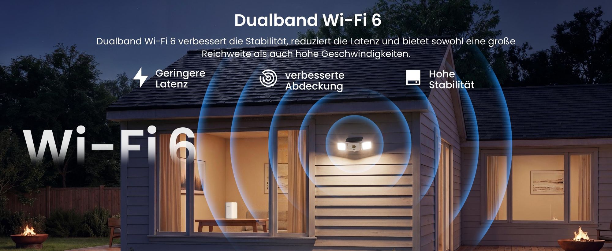 Reolink Solar Floodlight Cam, 2K 4MP 150° Wi-Fi 6 Solar Spotlight Überwachungskamera Outdoor , SolarEase™ Laden, Ton- & Lichtalarm, Smart-Erkennung