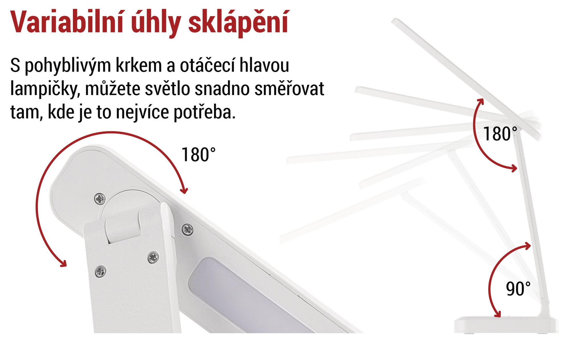 EMOS LED nabíjecí stolní lampa AMY 6W, 200lm, 800mAh Li-Ion, doba svícení 35h, stojan na mobil, stmívatelná, nast. barva světla, 1,2m kabel USB, Z7631