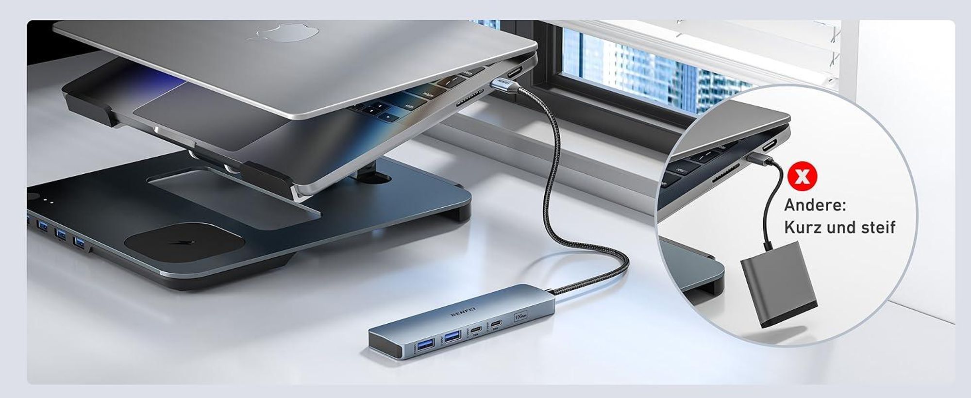 BENFEI Hubs USB C Hub 6in1 mit HDMI 4K 60Hz und 100W PD