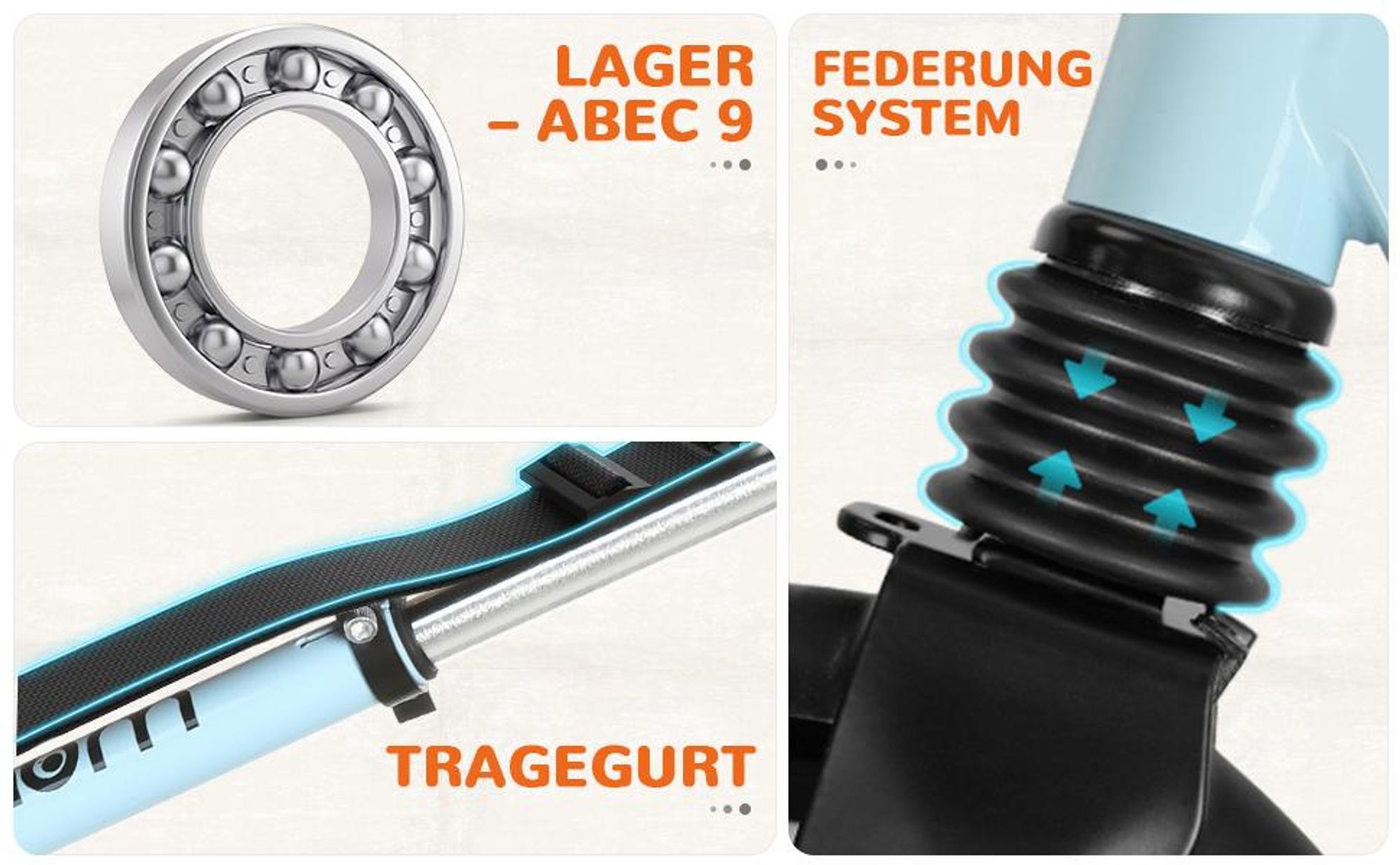 WAYPLUS Klapproller ab 6 J. bis 109 kg, 20 cm ABEC-9 Räder, 4-fach höhenverstellbarer Lenker, leichter Alu-Faltroller für Kinder & Jugendliche