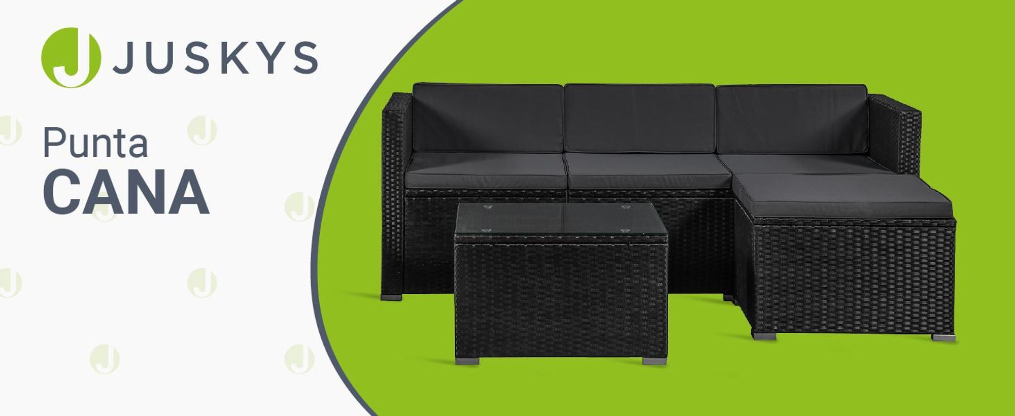 Juskys Polyrattan Lounge Punta Cana M schwarz