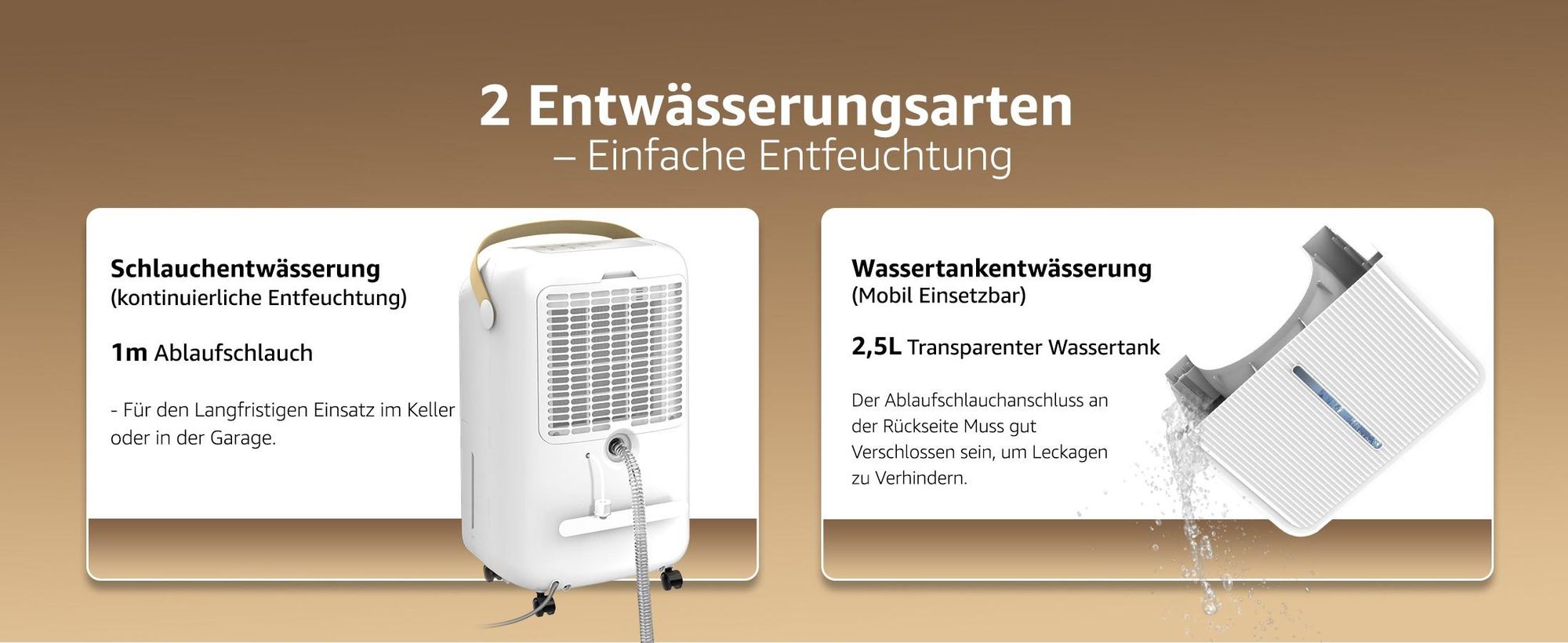 7MAGIC Luftentfeuchter 16 L/Tag, leise, mit Schlafmodus, Überlaufschutz, automatischem Neustart & Kindersicherung, für Räume bis 110 m³