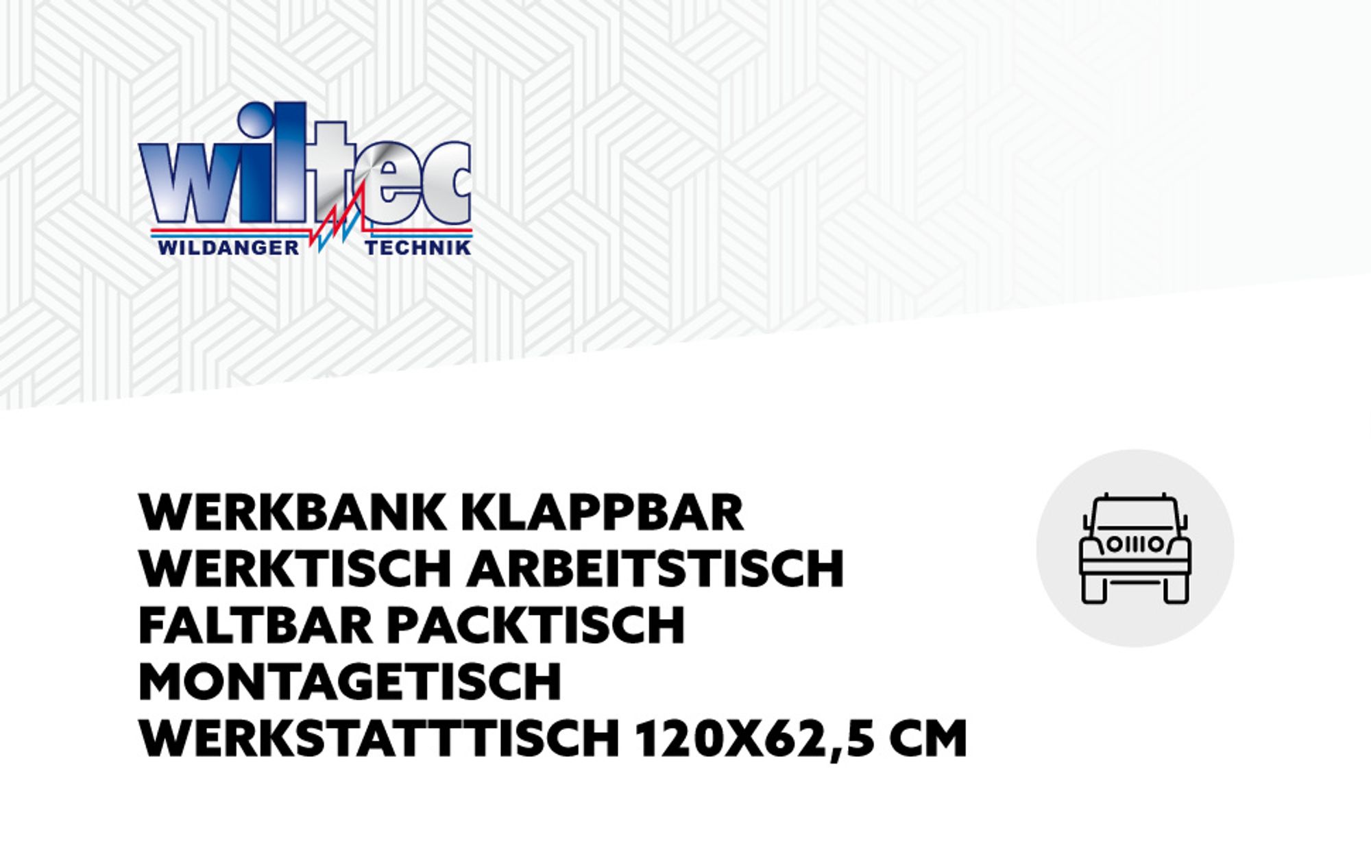 Wiltec Werkbank 120 x 62,5 x 83 cm klappbar, Werktisch faltbar, klappbarer Arbeitstisch bis 300 kg belastbar, Werkstatteinrichtung aus Stahl und Holz