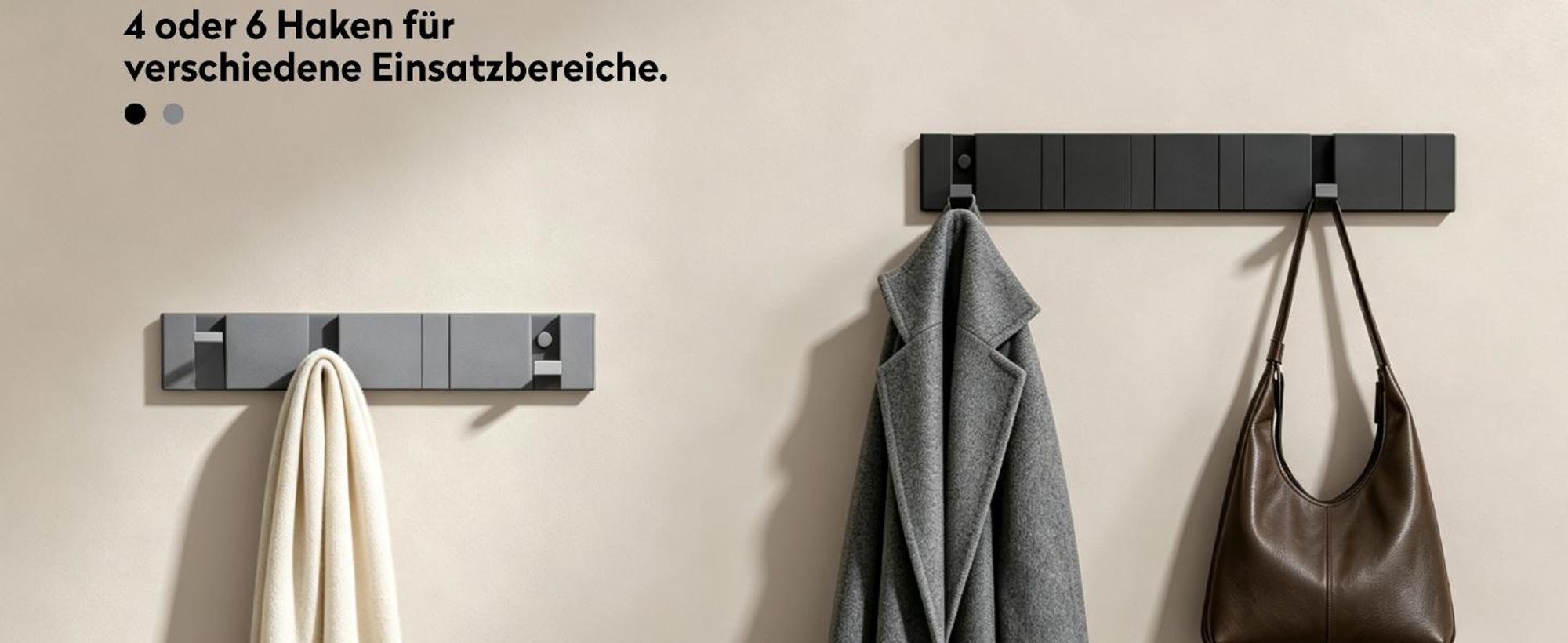 doporro Garderobenhaken Wand Moderne Wandgarderoben aus Aluminium Garderobenleiste klappbar kleiderhaken mit 6 Beweglichen Haken Wandhaken Schwarz