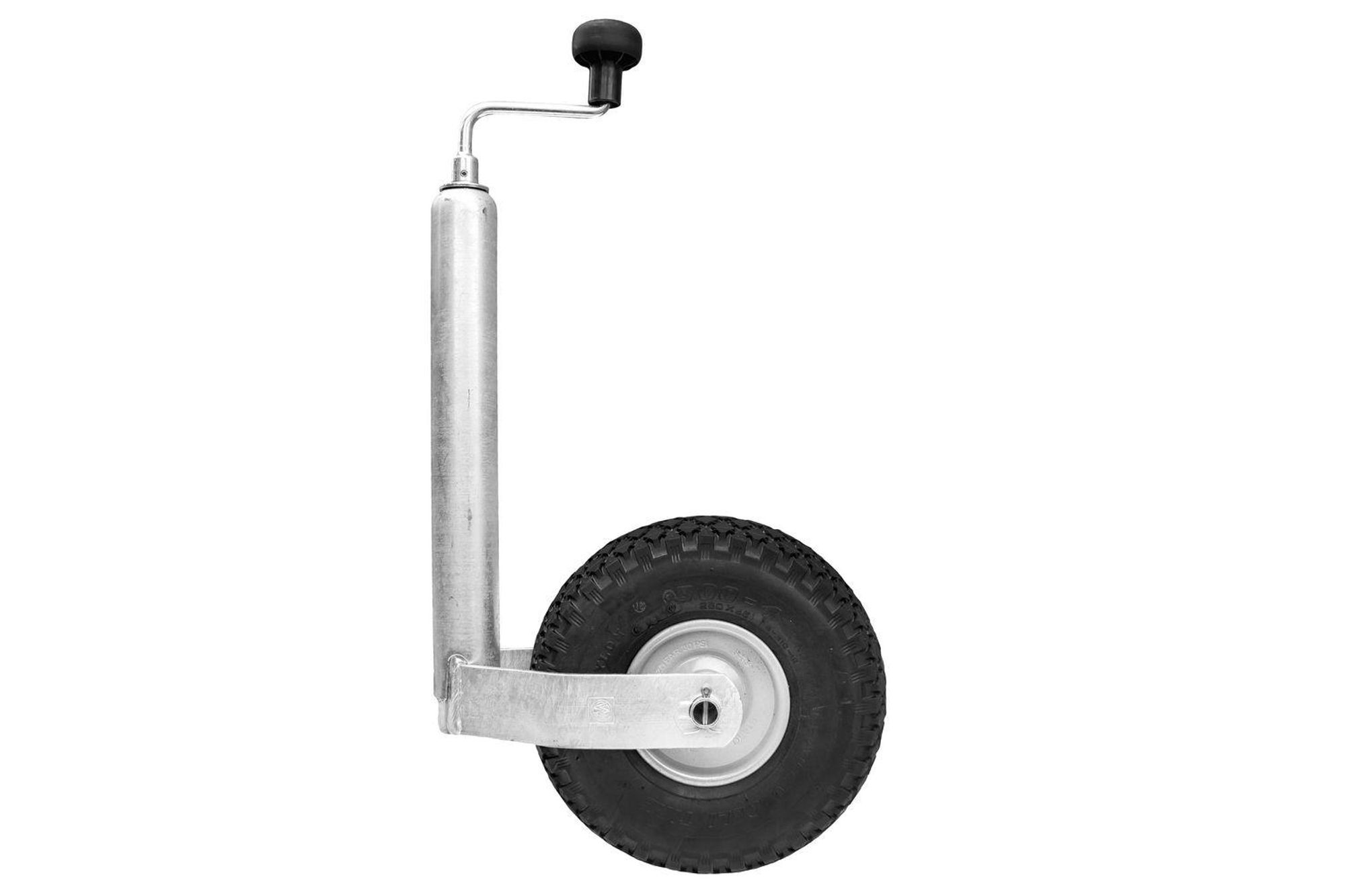 WINTERHOFF Stützrad 150 kg, 48 mm, Höhe 500-710 mm, Luftreifen 260x85 Stahlfelge, Rangierhilfe an der Deichsel, für Anhänger und Wohnwagen