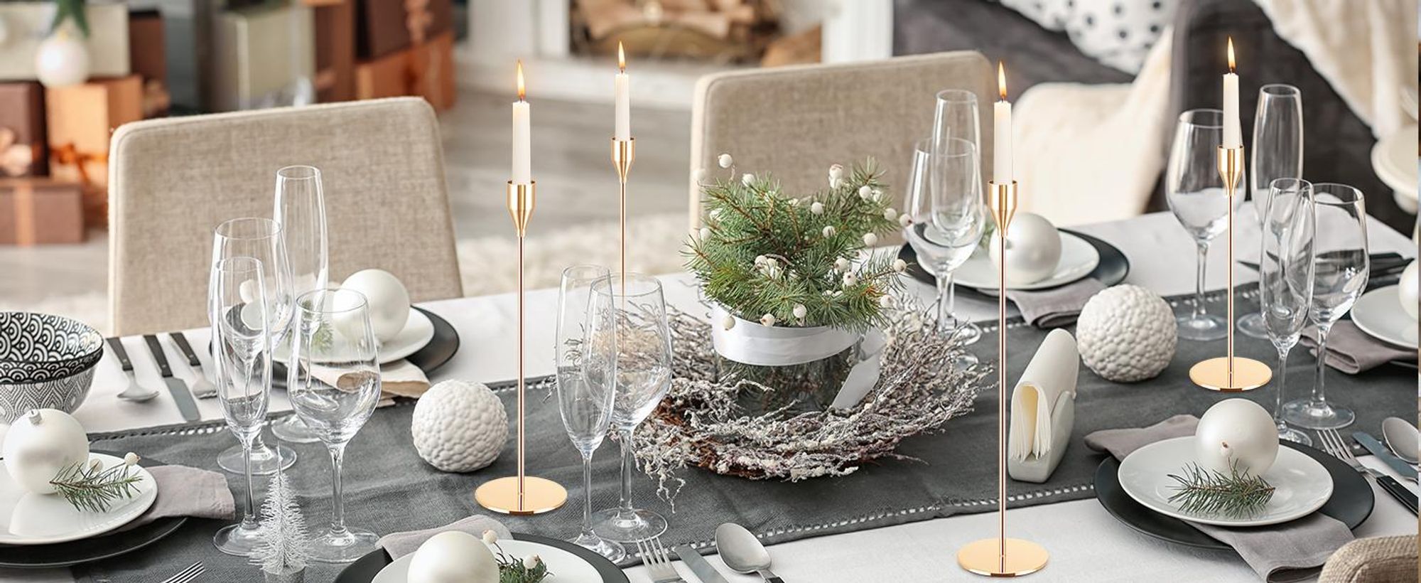 Kerzenhalter, Kerzenständer, Kerzenständer Stabkerzen 6 Pack Candle Holder für Party Geburtstag Abendessen Vintage Deko