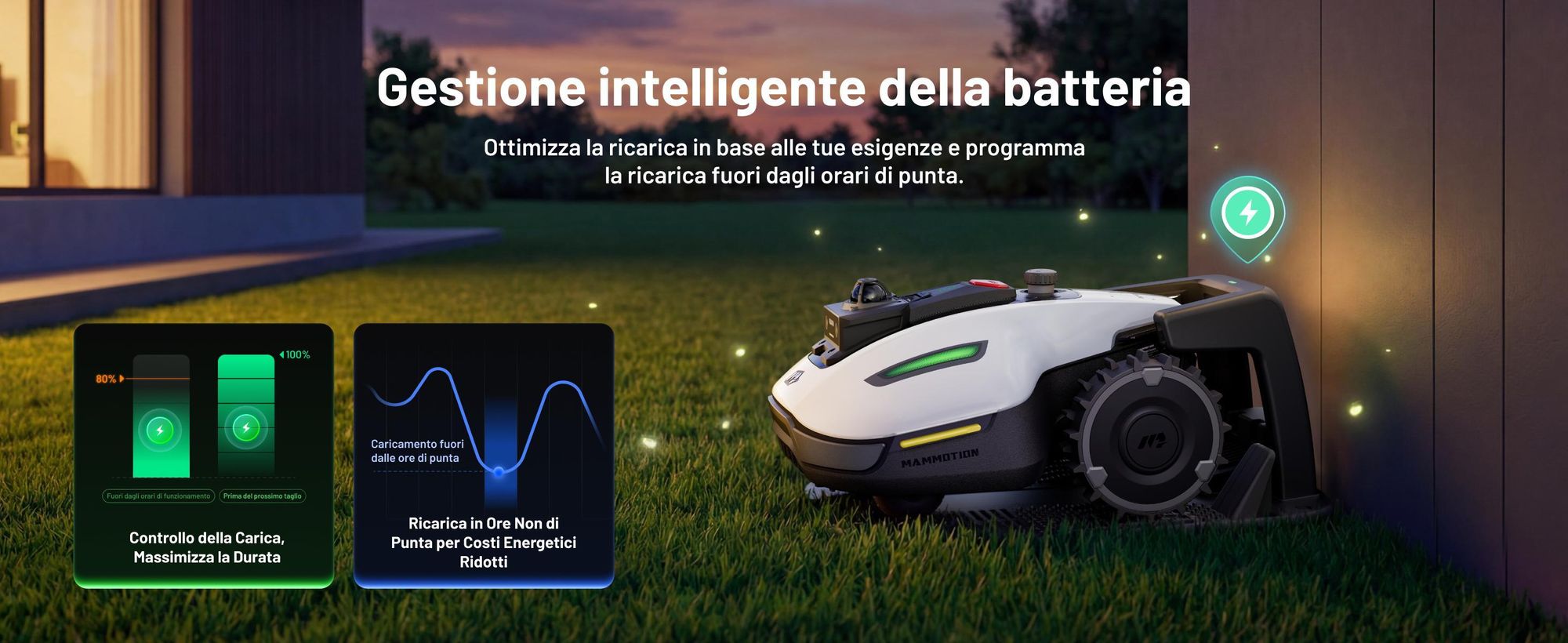 Robot tagliaerba Mammotion YUKA Mini 2 1000 con garage, senza filo, fino a 1000 m², 360 LiDAR + Visione AI, DropMow, mappatura auto, taglio bordi, APP