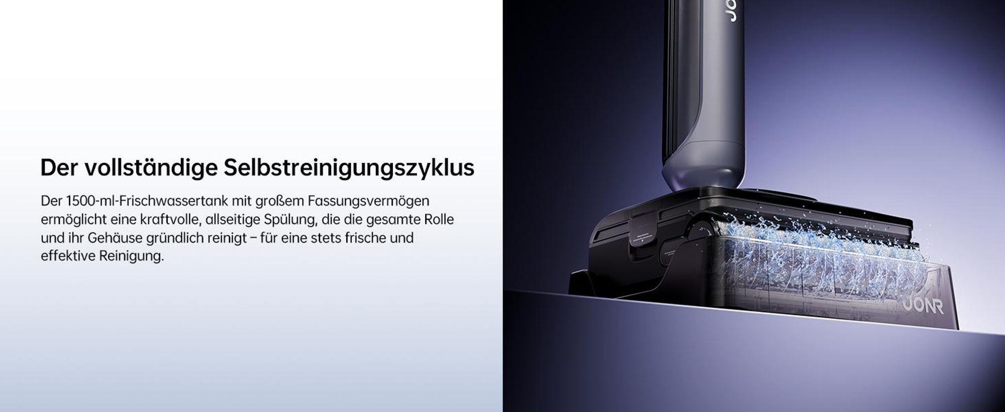 JONR 20000 Pa H2 Nass-Trockensauger, Innovatives Geruchsfreies Design, 20000 Pa, 1500ml Extra großer Wassertank mit 180° Flachliegend
