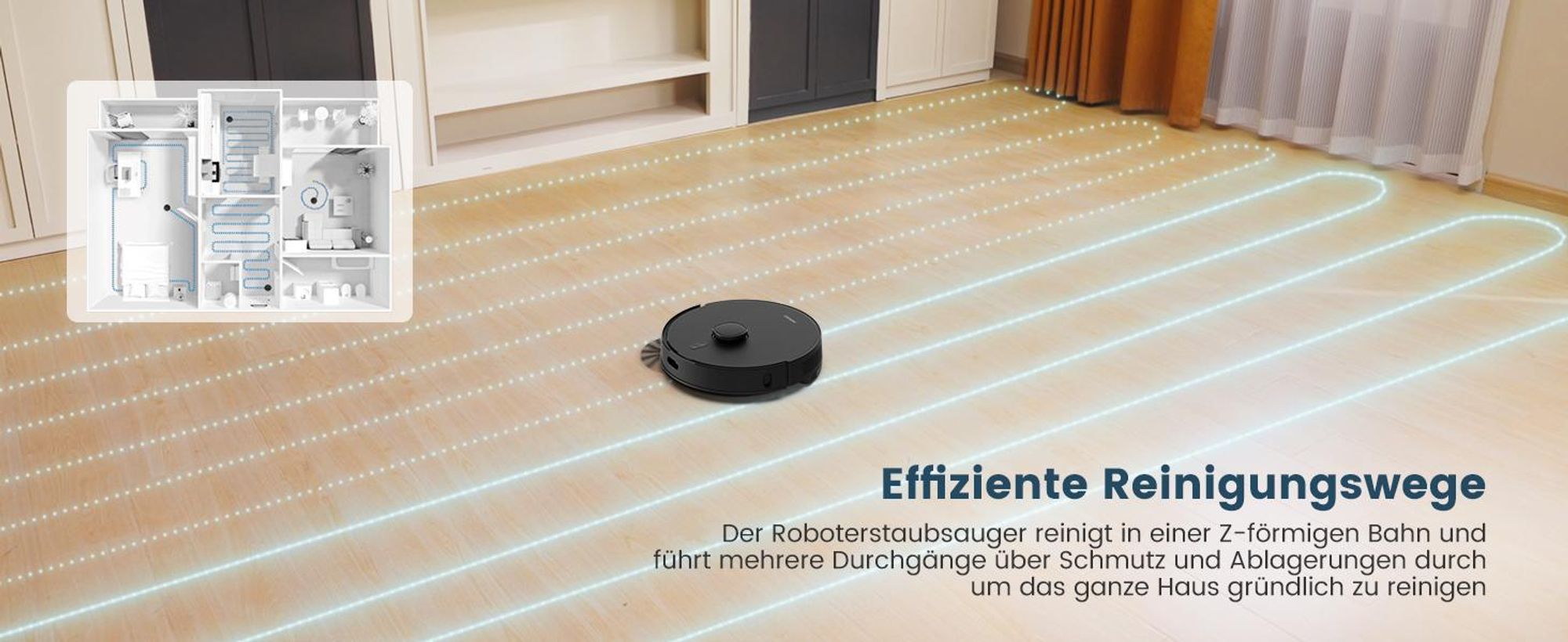 AIRROBO Saugroboter mit Absaugstation und Wischfunktion T20 Plus, Lasernavigation, 5500Pa Saugkraft, 3 in1 Staubsauger Roboter