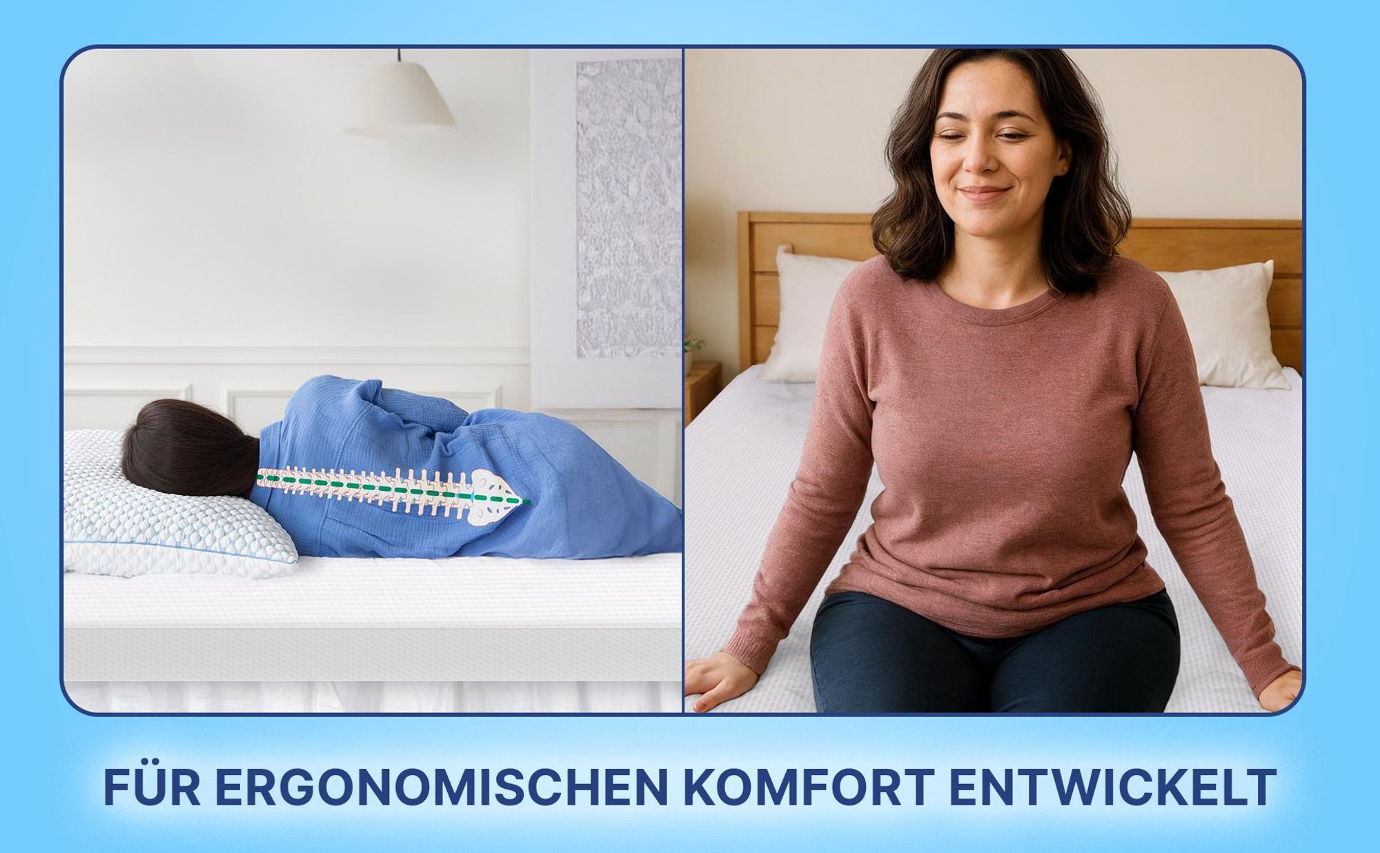 Dream Topper 140x200 cm, 5cm Matratzentopper Gel-Memory-Schaum, Ergonomischer mit kühlendes Gefühl, atmungsaktivem Bezug, Schlafkomfort wie auf Wolken