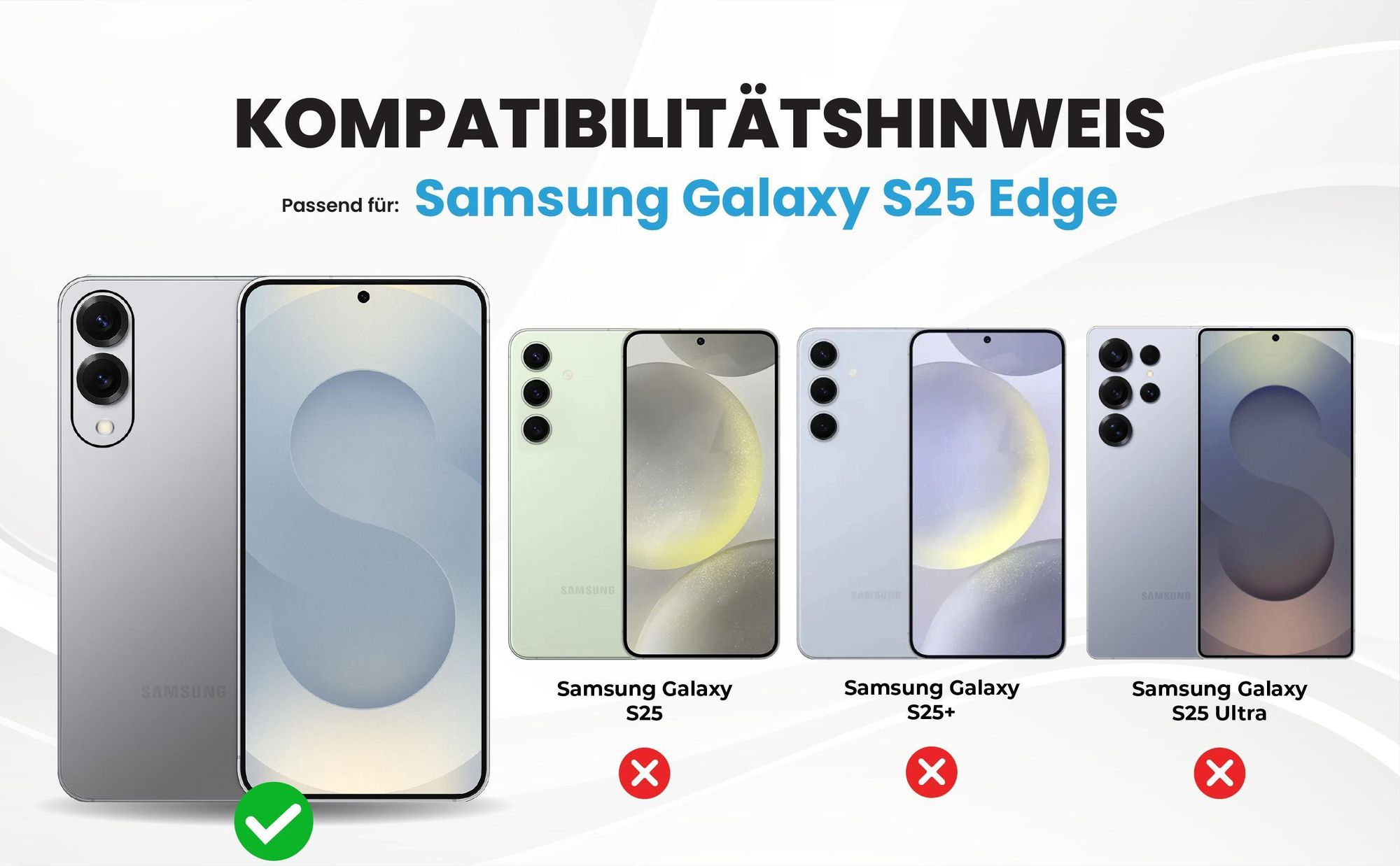 Kompatibilitätshinweise Hülle für Samsung Galaxy S25 Edge