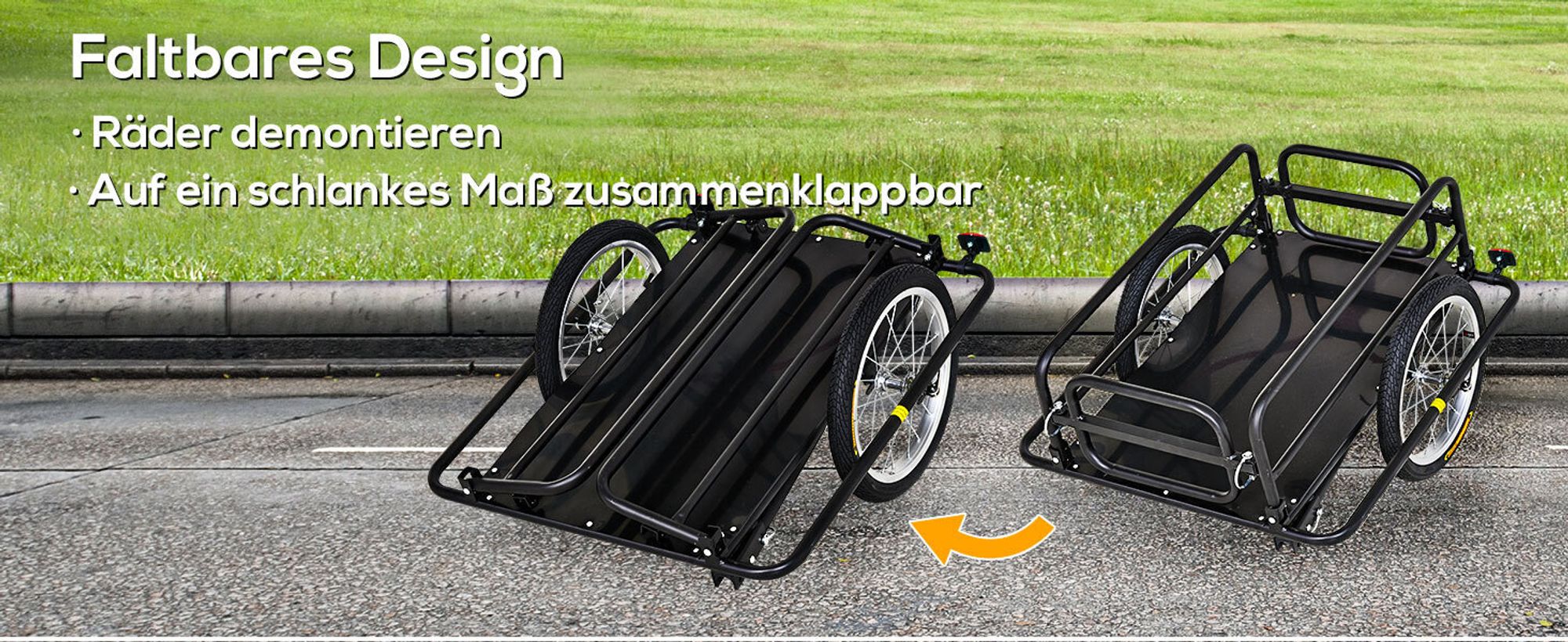 HOMCOM Fahrradanhänger Lastenanhänger für Fahrrad 40kg Belastbarkeit