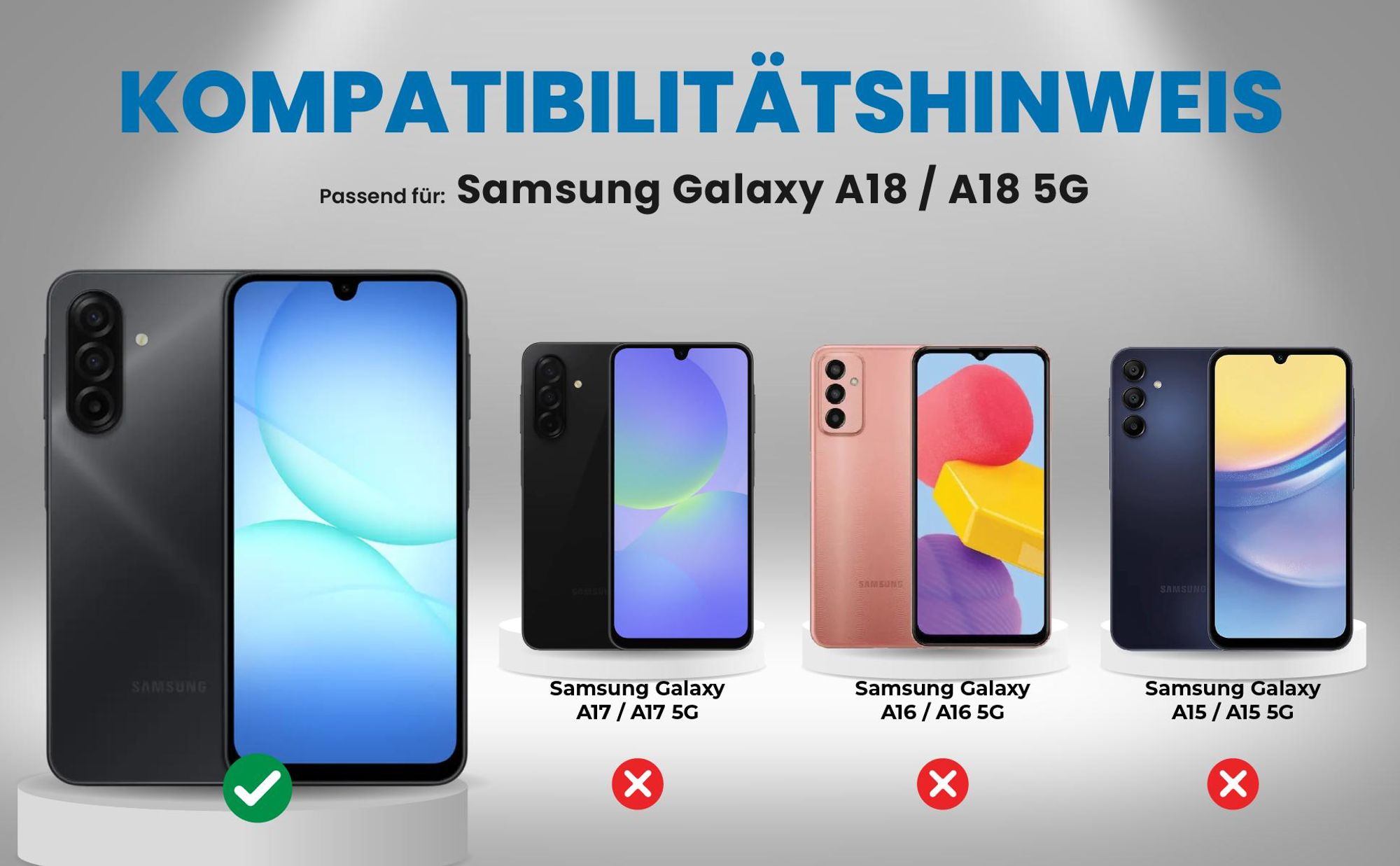 Kompatibilitätshinweise Hülle für Samsung Galaxy A18 / A18 5G