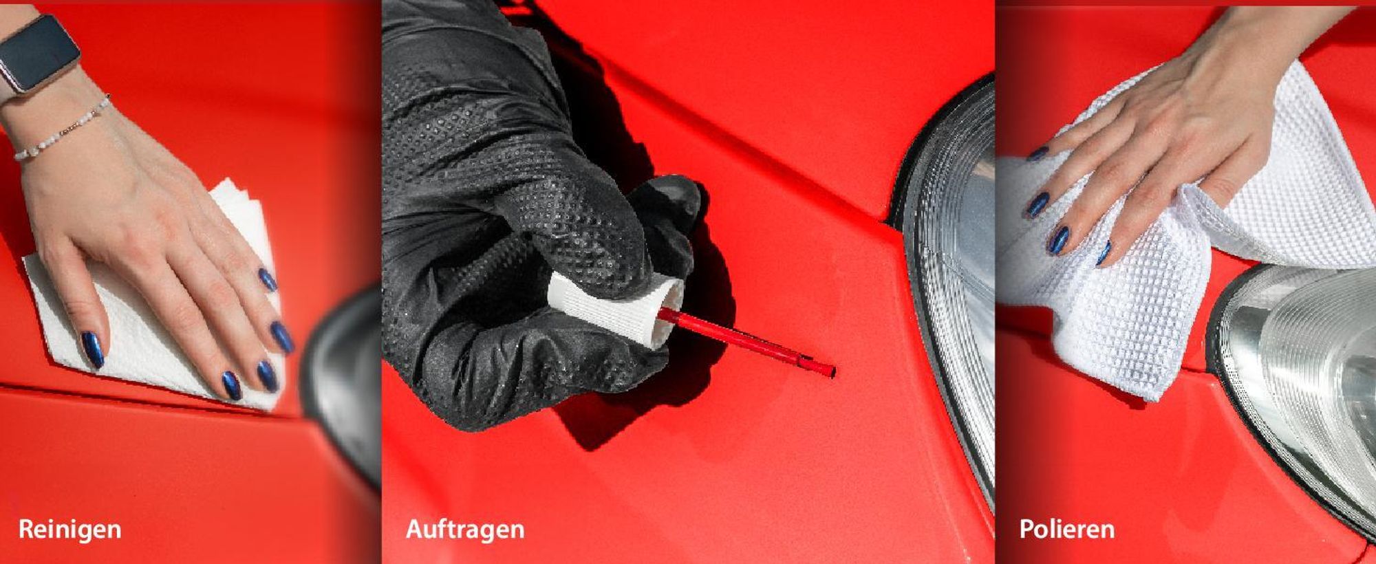 BLU Auto Lackstift Rot kompatibel für Volkswagen LY3D Tornadorot | Auto Lack Reparatur Ausbesserungslack