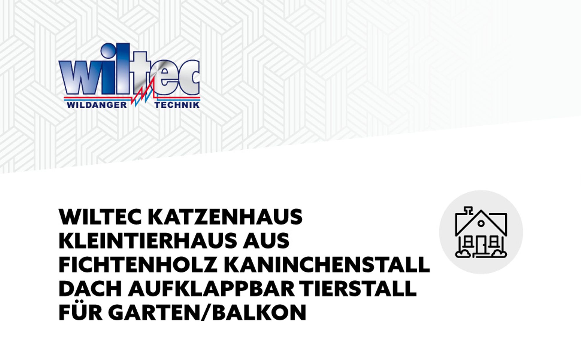 Wiltec Katzenhaus 420 x 515 x 430 mm aus Fichtenholz, Kleintierhaus Kaninchenstall mit Dach aufklappbar, Bitumeneindichtung, Tierstall für Garten/Balkon