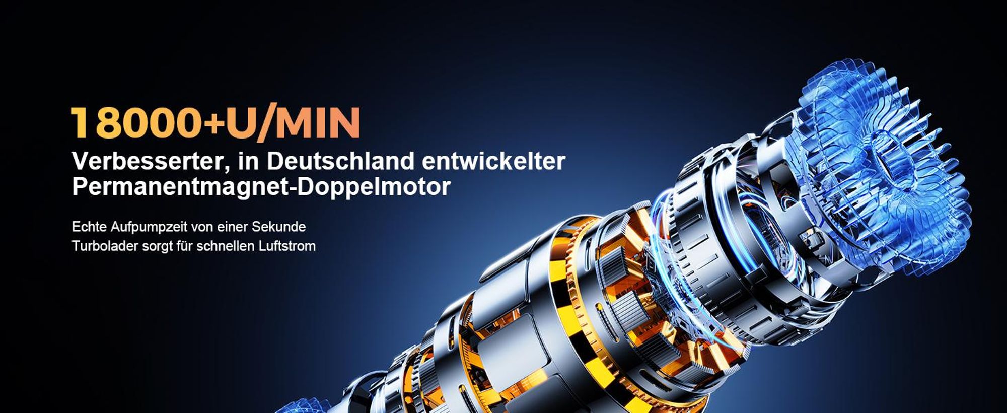 Akku Kompressor 4 in 1: multifunktionale Luftpumpe mit punktgenauer Digitalanzeige & Druckkontrolle, LED-Notleuchte & SOS, mit 1500mAh Akku &Netzkabel