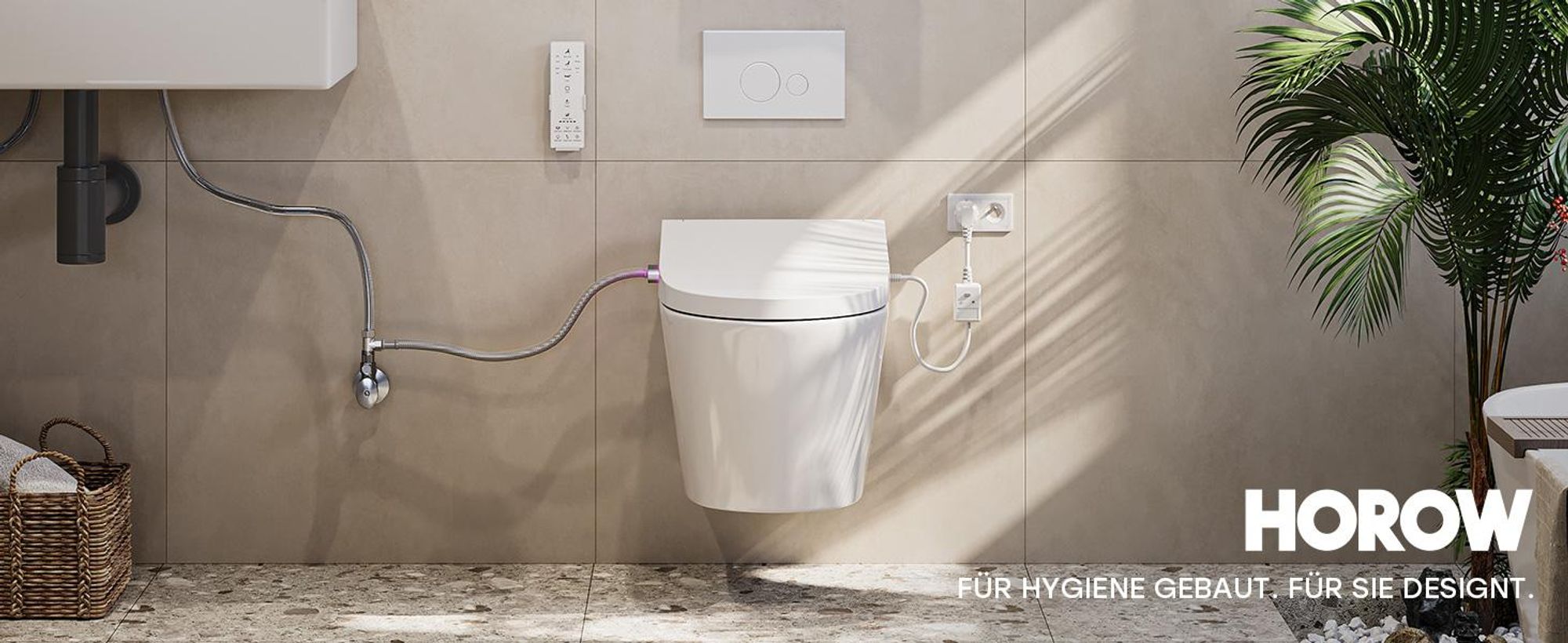 Intelligenter Smart Toilettensitz WC Bidet mit Mehrere Duschmodi, Dusch WC Sitz, Beheizter Toilettensitz, Geruchsneutralisation, Warmlufttrocknung