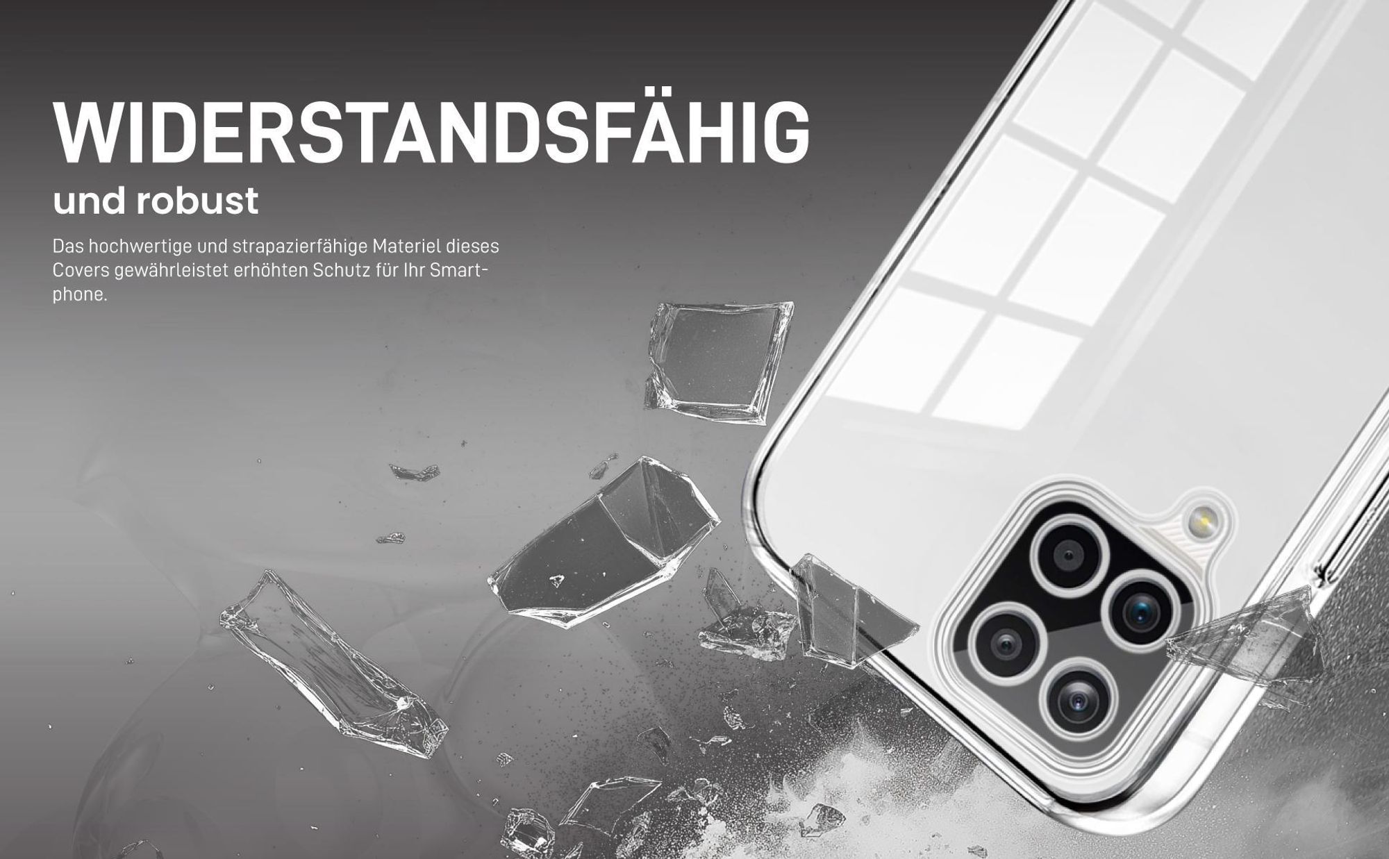 Transparentes Front Back Cover für Samsung Galaxy A12 mit Aufprallschutz