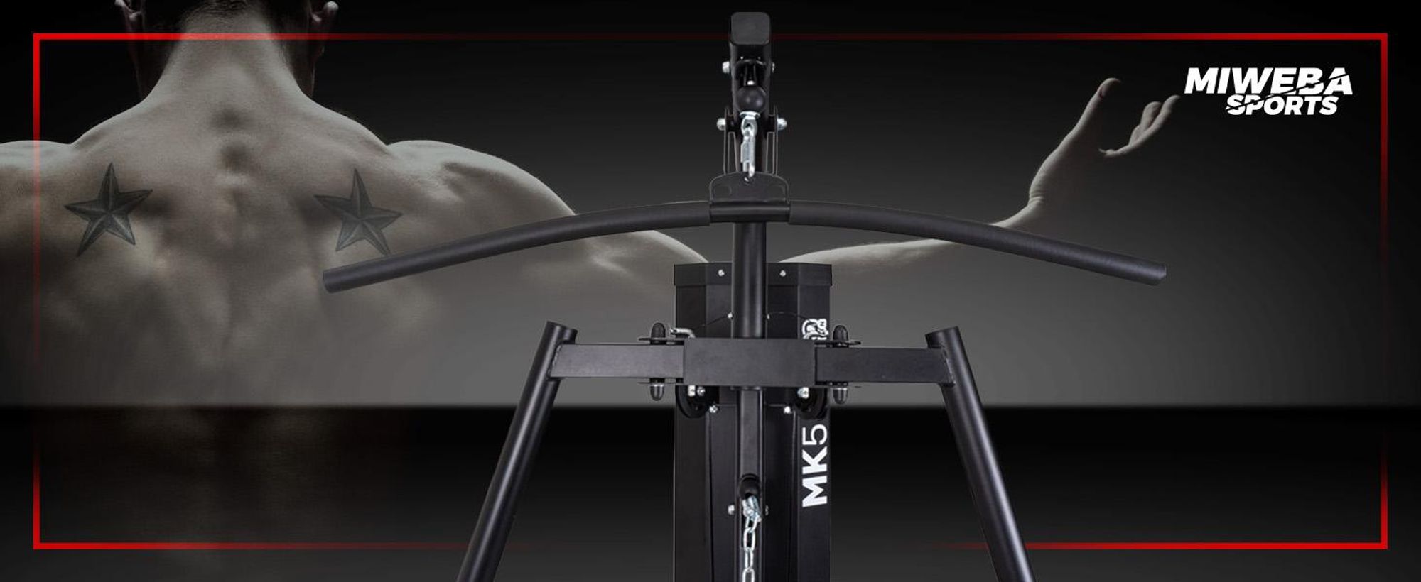 Miweba Sports 50in1 Kraftstation MK500 Pro | Fitness Station Zuhause - 60kg Gewichte - Latzug, Arm- & Bein Training, Butterfly, Bankdrücken, Rudern