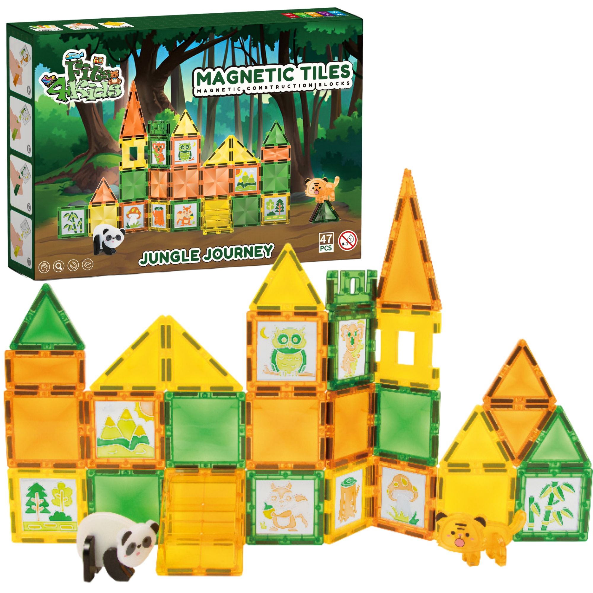 Fits4Kids Magnetic tiles - Fits4Kids Magnetische Bausteine Jungle Journey in aktion