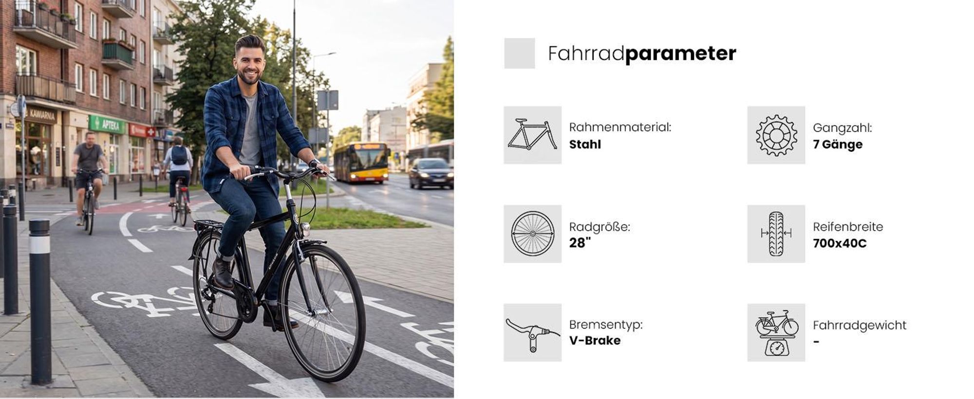 Dallas Bike Herrenfahrrad - Trekkingrad 28 Zoll - Stahlrahmen XL 21" - Schwarz - Shimano 7-Gang