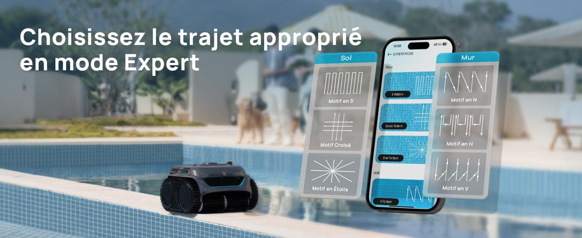 Robot de piscine sans fil WYBOT C2 Vision - Smart Vision Nav, autonomie de 180 minutes,via application, IPX8
