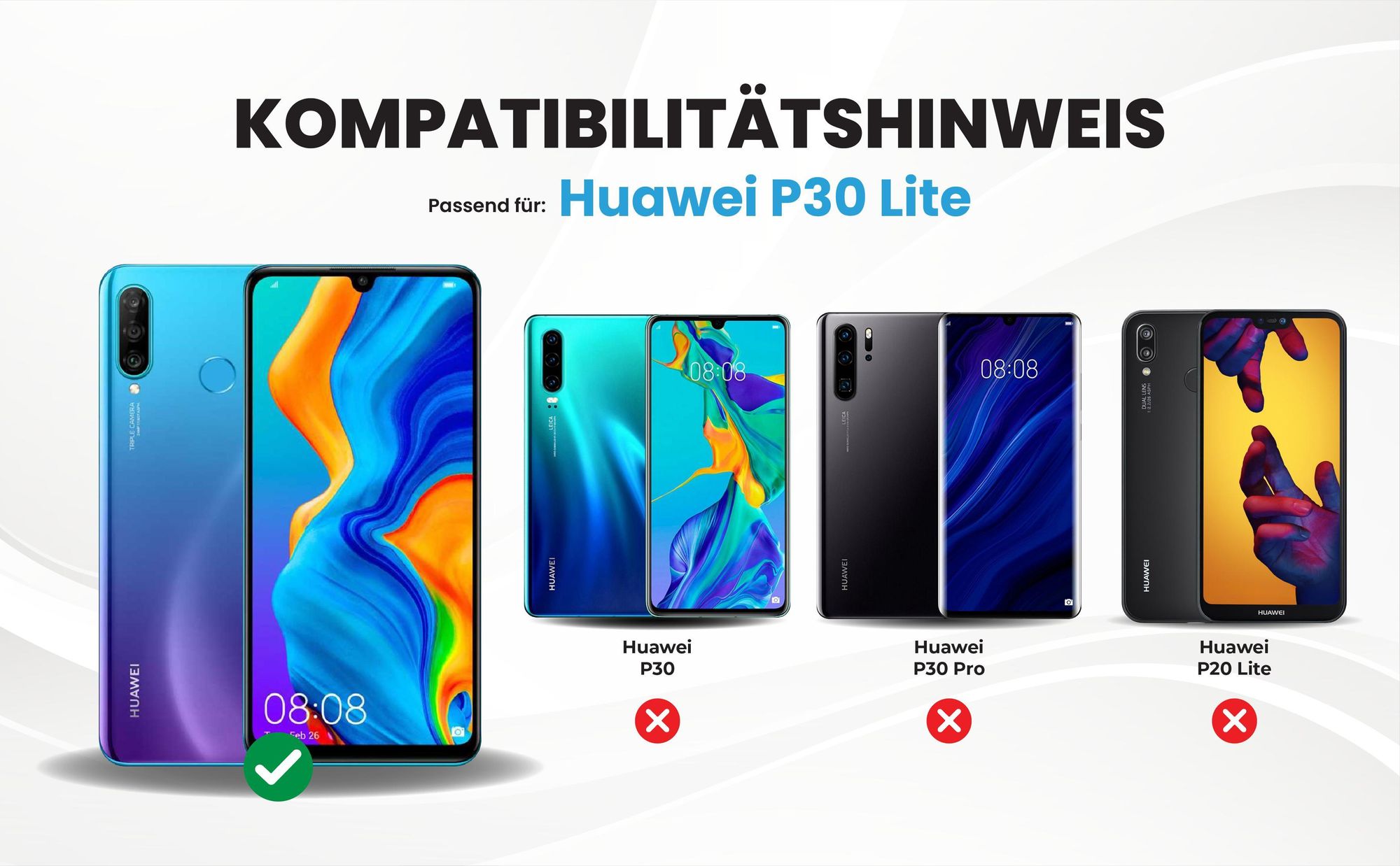 Kompatibilitätshinweise Hülle für Huawei P30 Lite