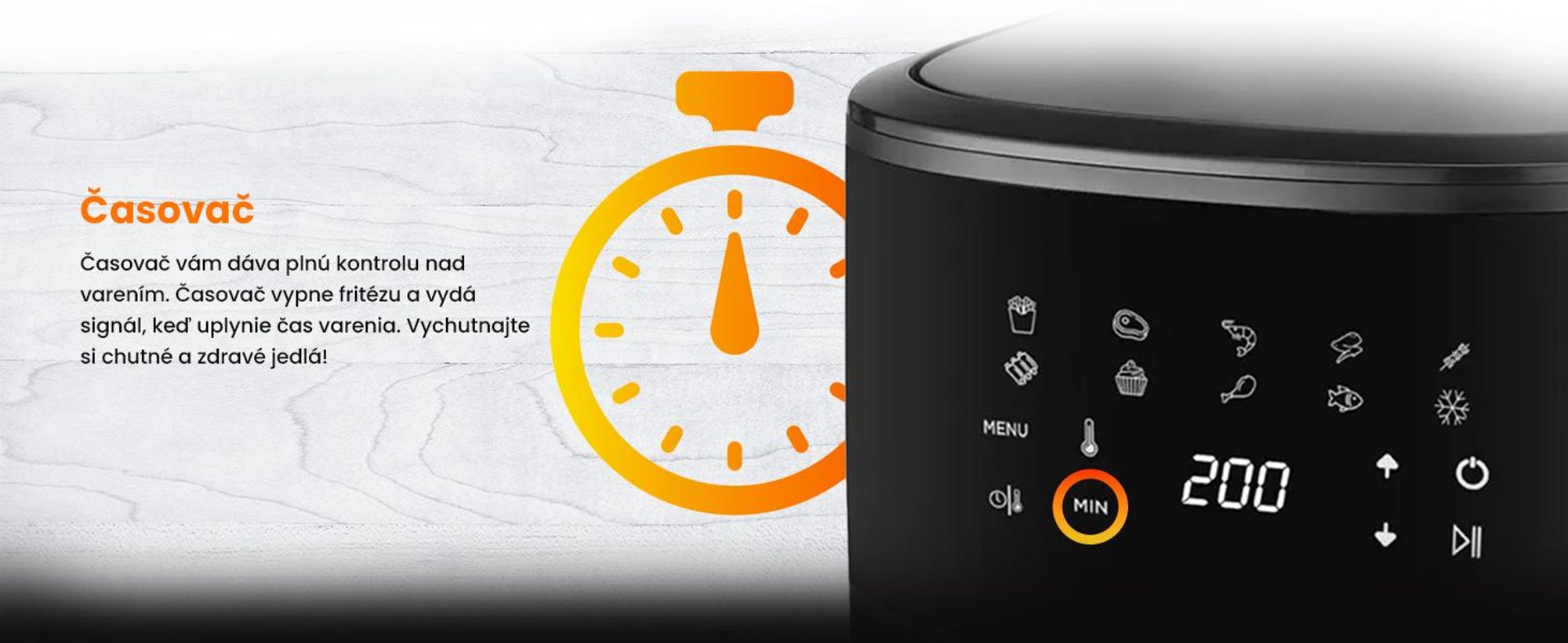Extralink Air Fryer 4,2 l, teplovzdušná fritéza, 1300 W, dotykový displej, čierna