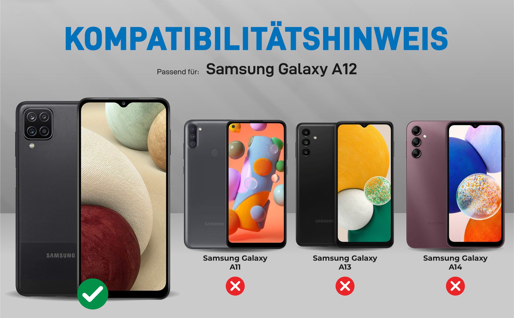 Kompatibilitätshinweise Hülle für Samsung Galaxy A12