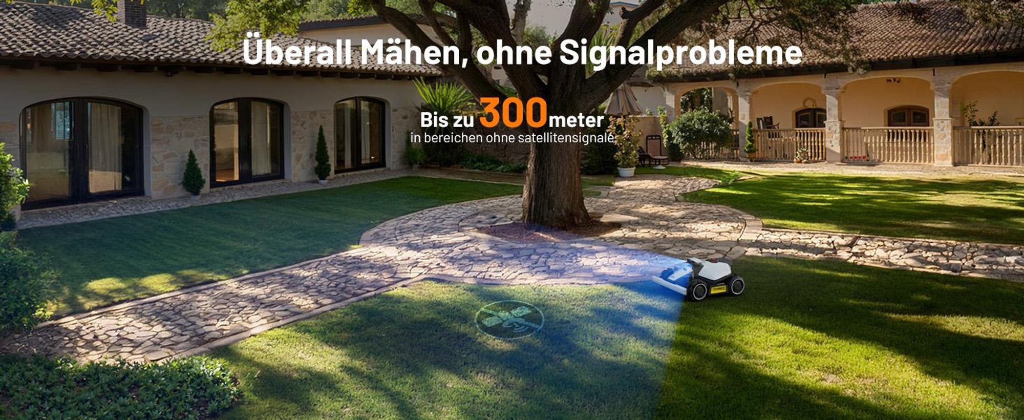Mähroboter Mammotion LUBA mini AWD 1500 ohne Begrenzungskabel NetRTK+Vision Auto-Kartierung Empf. 1500m² Max. 1800m² 80% Steigung mit 4G-Modul APP