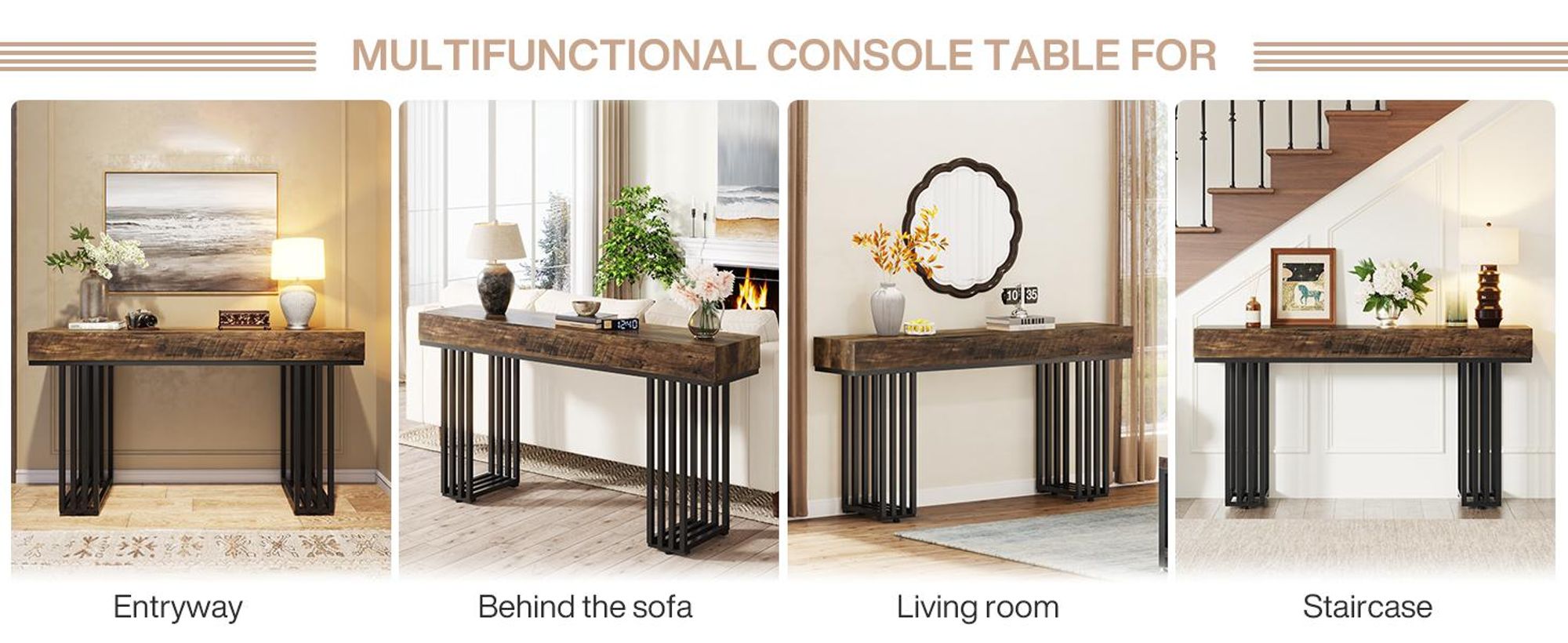 Console Table Konsolentisch, Flurtisch Mit Schrank, Sofatisch Im Industriedesign, Beistelltisch Für Eingang, Wohnzimmer, Flur, Stahl, Natur, 40 X 30 X 76 Cm Konsolentisch Schublade