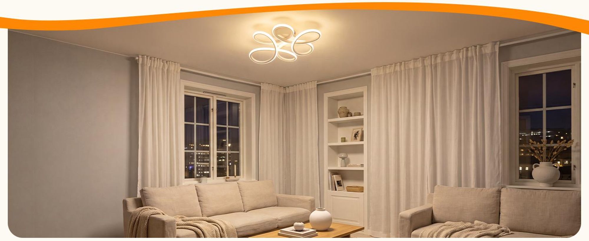 ZMH Deckenlampe Wohnzimmer LED Deckenleuchte 24W 3000K Küchenlampe Weiß Modern Blume Design Wohnzimmerlampe für Schlafzimmer Büro Küche Flur