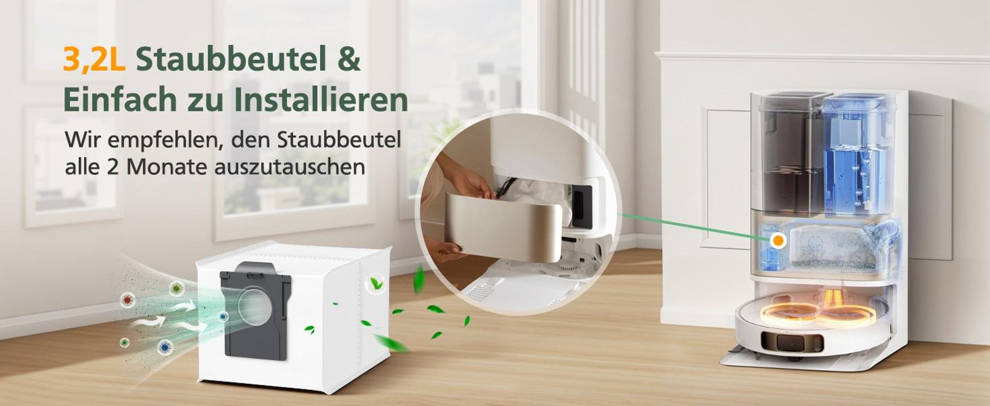10 Pack Staubsaugerbeutel kompatibel mit Dreame L10s Ultra Gen 2/Gen3/X40/X50 Ultra/ L10s Pro Ultra Heat /L40 Ultra/Mova E30 Ultra/P50 Pro Ultra, 3,2L