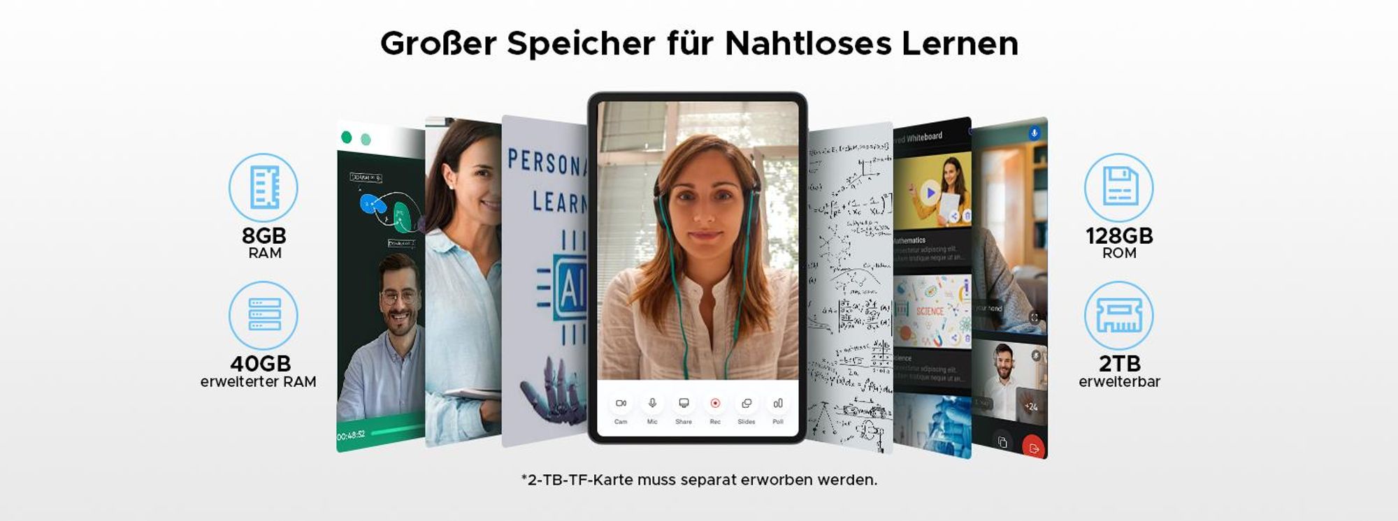 AORLYM P11 PRO 48(8+40)GB+128GB, Tablet 11 Zoll, Android 16, 8800mAh, mit Tastatur/Maus/Stift/Hülle usw, 5G WiFi, Gemini AI, 3.5mm Kopfhöreranschluss