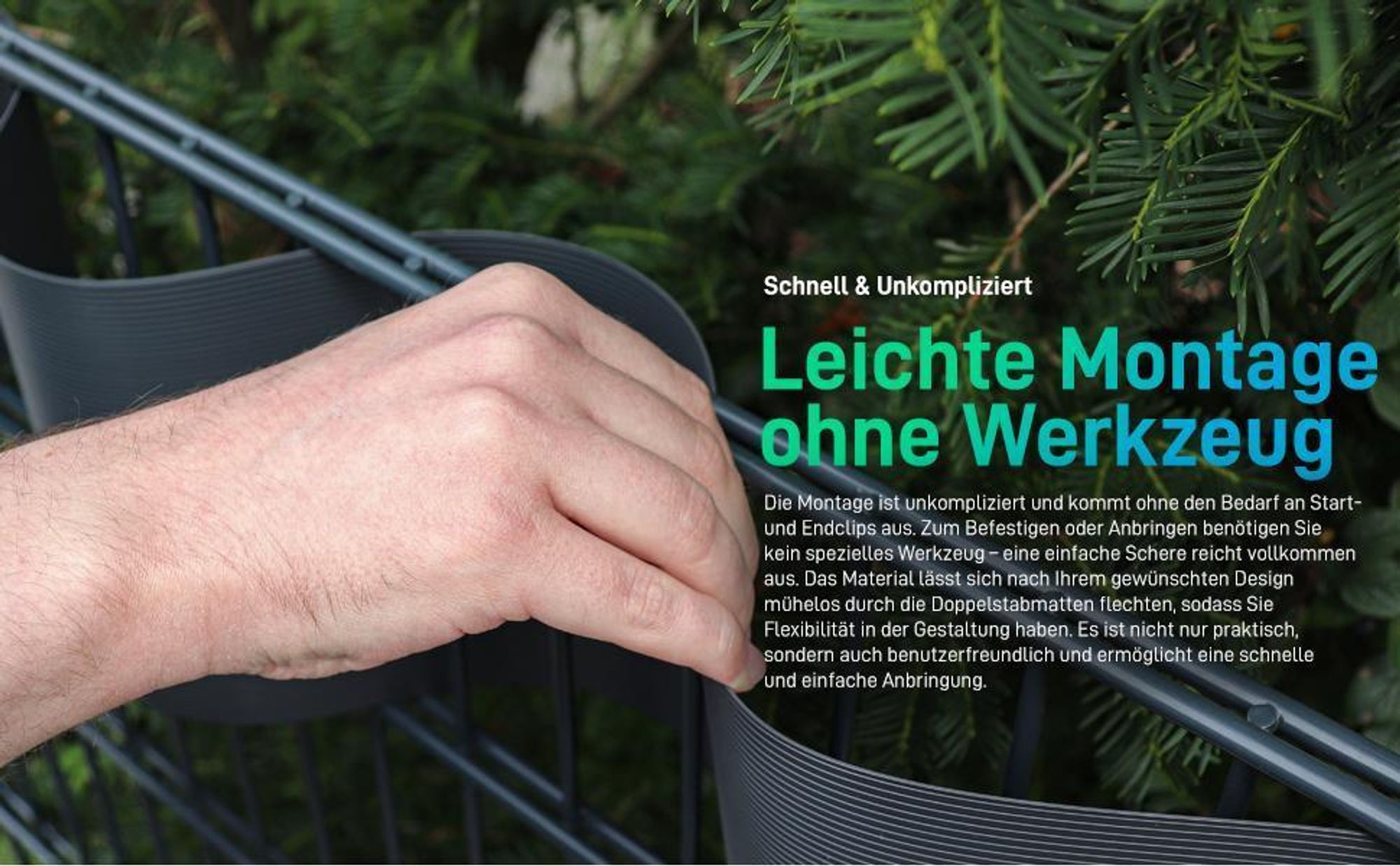 Fepro® Hart-PVC Sichtschutzstreifen Anthrazit RAL7016 20x 2,525m Doppelstabmatten Zaunfolie Windschutz blickdicht Sichtschutz Zaunverkleidung Blickschutz