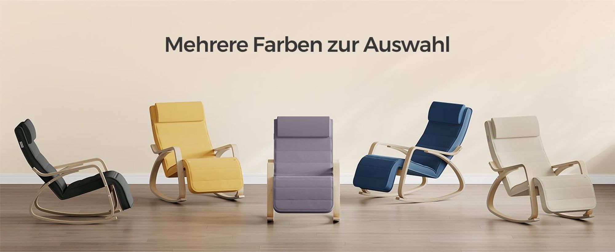 SONGMICS Relaxsessel Schaukelsessel, Relaxstuhl, verstellbare Fußstütze