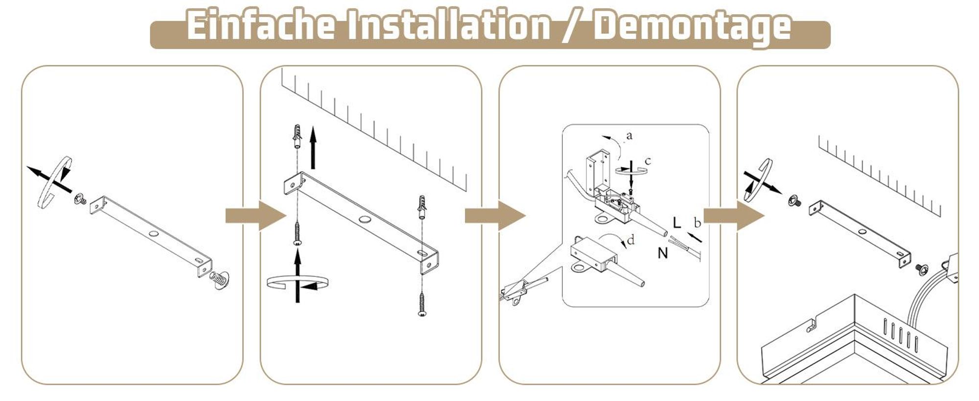 ZMH LED plafondlamp, zwart, rechthoekig. Plafondlamp, 20W, warm wit licht. Moderne design, geschikt voor slaapkamer, woonkamer, keuken. Plafondverlichting