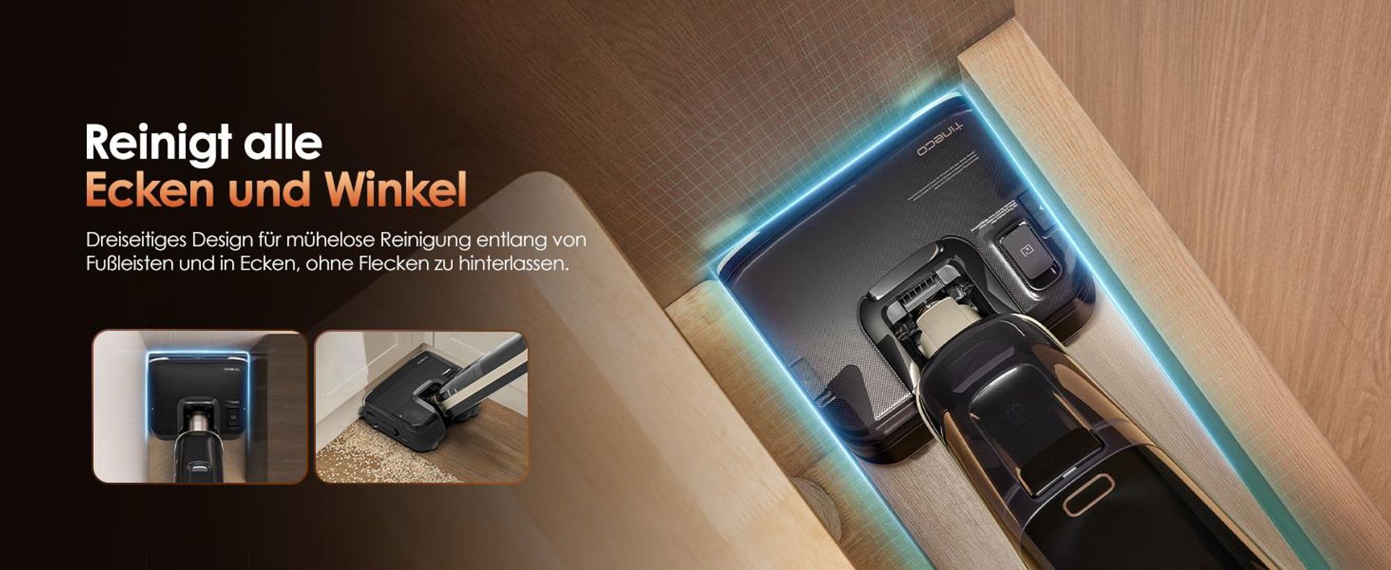 Tineco FLOOR ONE S9 Master Nass Trockensauger, StreakFree-Abzieher, ThermoBlast-Tech, Warmwasser-Wischen, 9,9 cm Höhe, 23 kPa, Flashdry Selbstreinigen