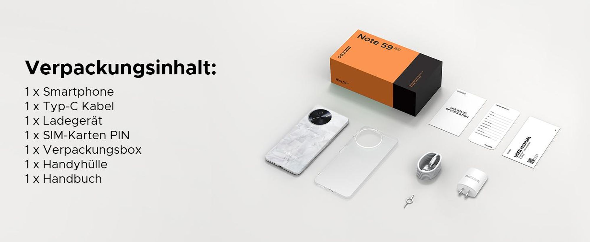 DOOGEE Note59 Pro+ Smartphone Handy, 5G, Android 16, 6,75" 120Hz, 6250mAh, 36+512GB, 50MP, 18W, Octa-Core, NFC, Fingerabdruck, Dual-SIM, ohne Vertrag