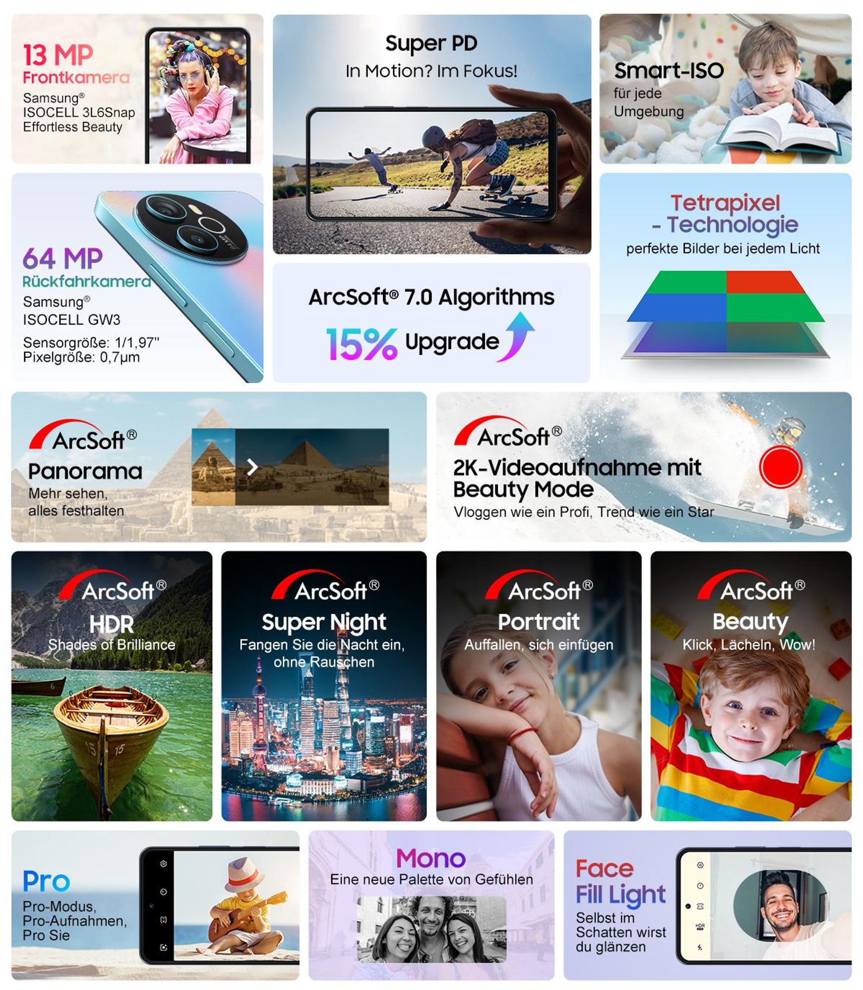 Blackview Shark 8 Smartphone Handy Ohne Vertrag 16GB+256GB 120Hz 2.4K 6.78" FHD+, Helio G99 Handy Ohne Vertrag, 64MP+13MP Kamera, 5000mAh
