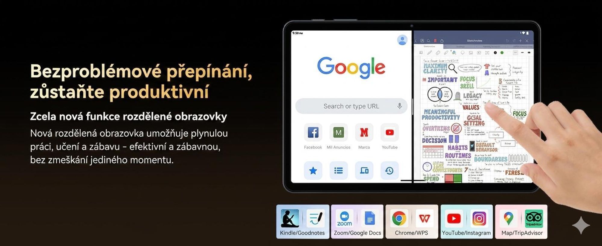 TABWEE T80 (18GB+128GB)，10 palců，Android 16，6000mAh，s klávesnicí,myší,stylusem, ochranným pouzdrem，stojánkem a ochrannou fólií，Face ID，BT5.0，5G