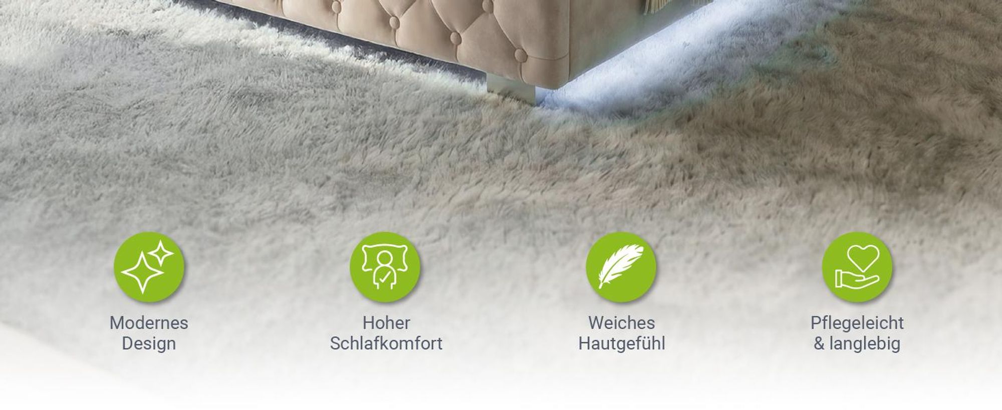 Juskys Polsterbett Nizza 140x200 cm Beige - Bettgestell mit Lattenrost, Stauraum & LED Beleuchtung - Bett mit Samtbezug & Chesterfield-Steppung