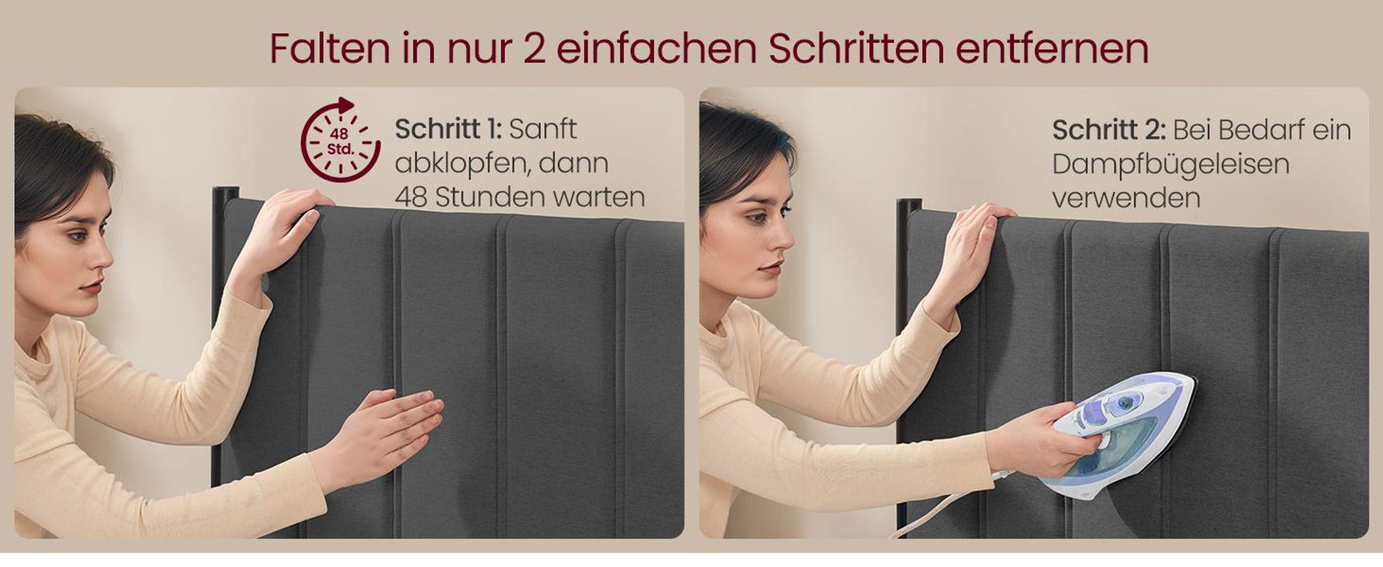 VASAGLE Einzelbett, Bettgestell, 90 x 200 cm, mit gepolstertem Kopfteil, Bettrahmen, Stahl, trägt bis zu 250 kg, grau