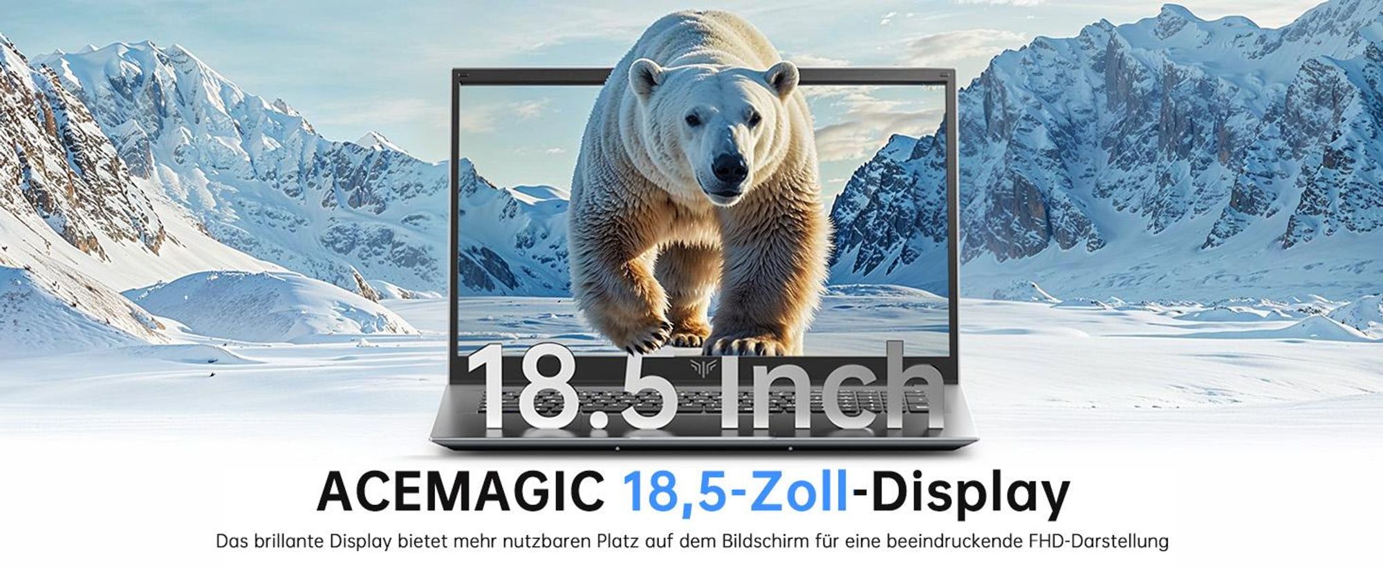 ACEMAGIC AX18Pro 18,5" FHD Laptop, Ryzen 4300U Prozessor mit bis zu 3,7 GHz, 16 GB LPDDR4 RAM 512 GB SSD/2TB, 180° drehbar,Windows 11 Pro,Type-C