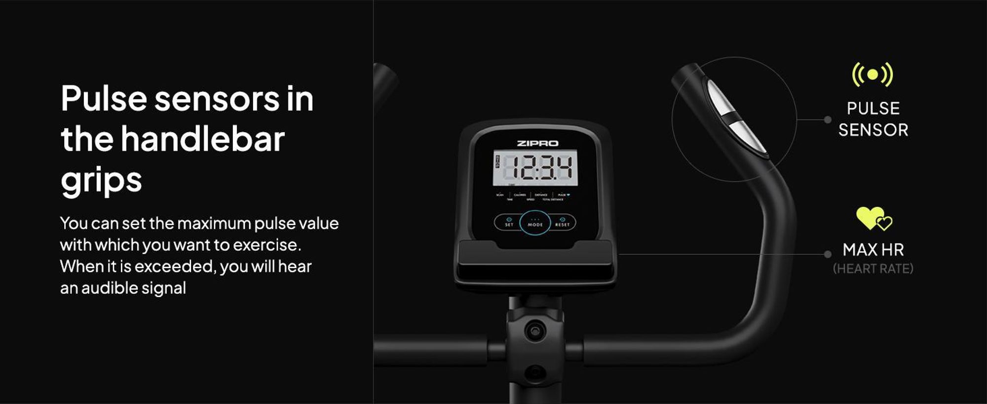 Zipro One S Cvičební kolo pro domácnost Magnetické kolo do 110 kg Magnety Cvičební kolo Fitness kolo Fitness kolo Domácí trenažér Kardio kolo Počítač Fitness vybavení pro domácnost