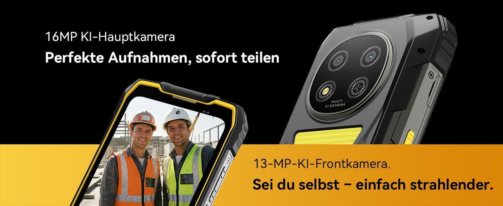 Blackview ROCK 2 Pro incl AURABASS 1,6,67" 5G Outdoor-Smartphone mit 15000 mAh Akku, IP69K/IP68 und 400 lm Campinglampe, Robust