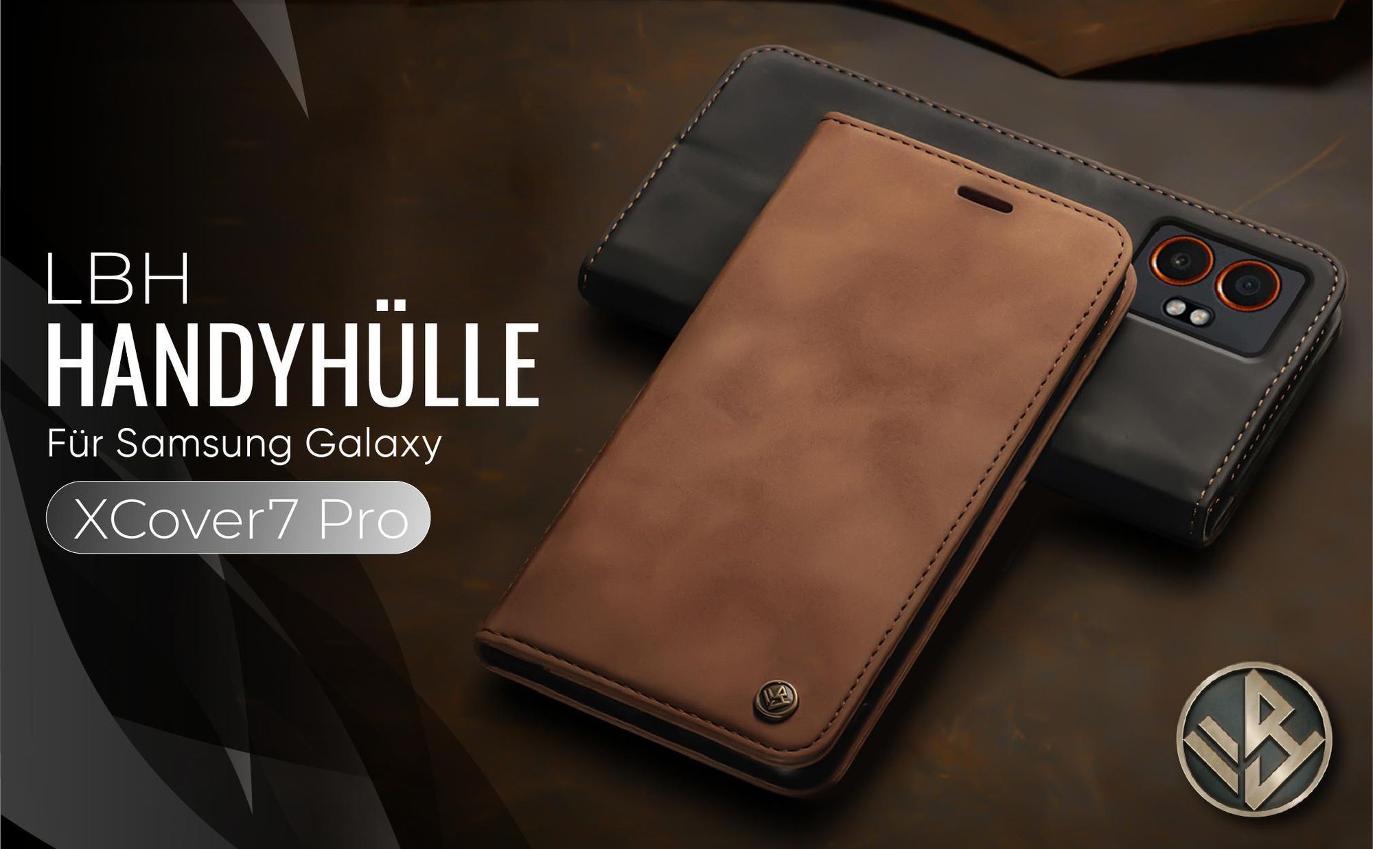 Hochwertige Klapphülle für Samsung Galaxy Xcover7 Pro im klassischen Design