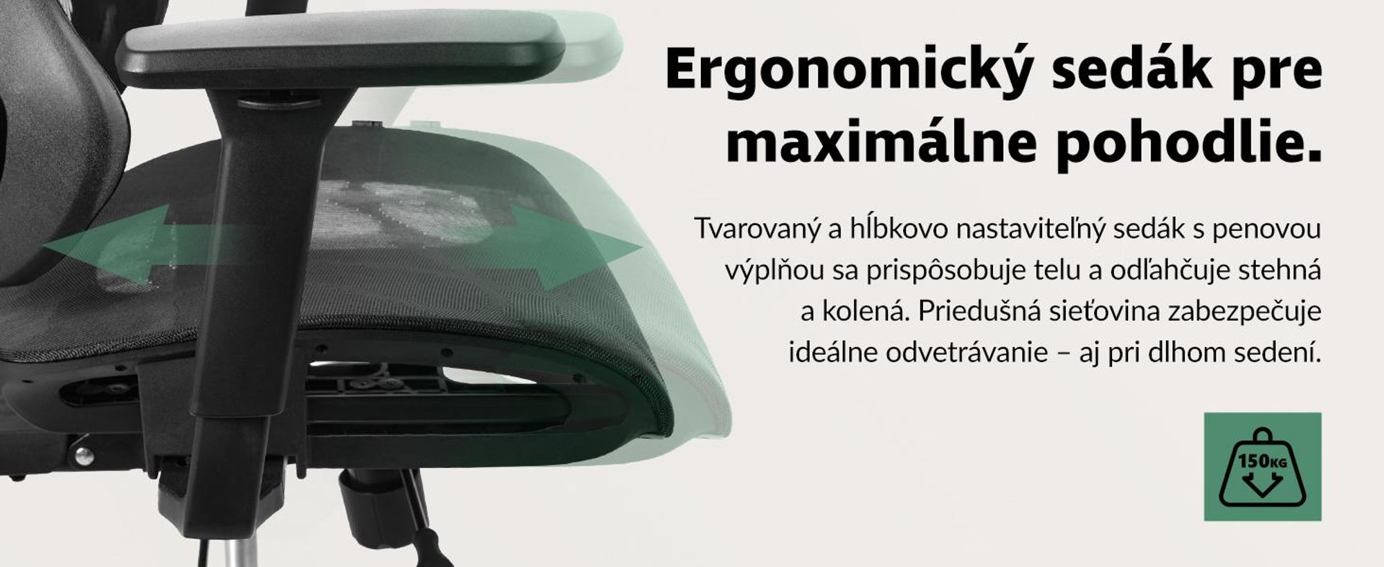 Ergonomické kreslo Naxes – Čierne